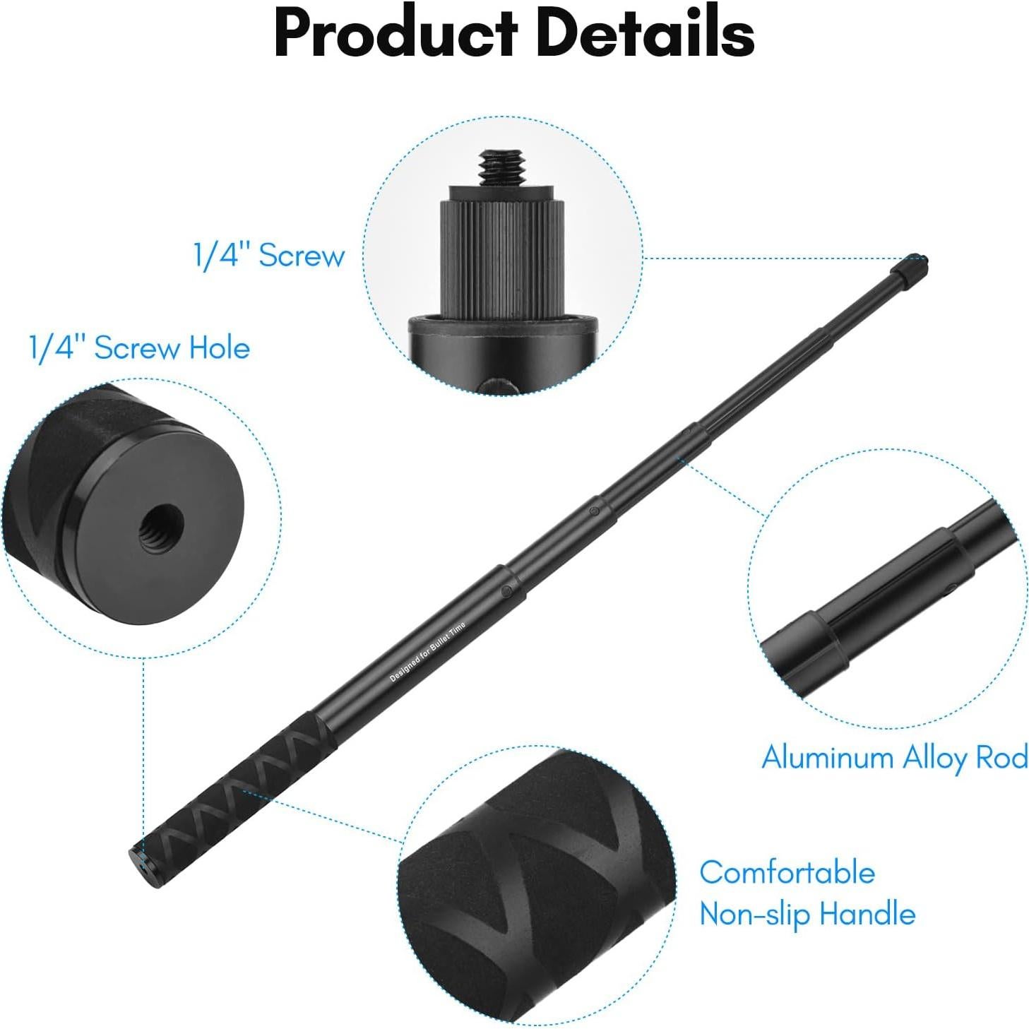 Soporte de Manillar para Bicicleta Andoer Selfie Stick 28-115cm