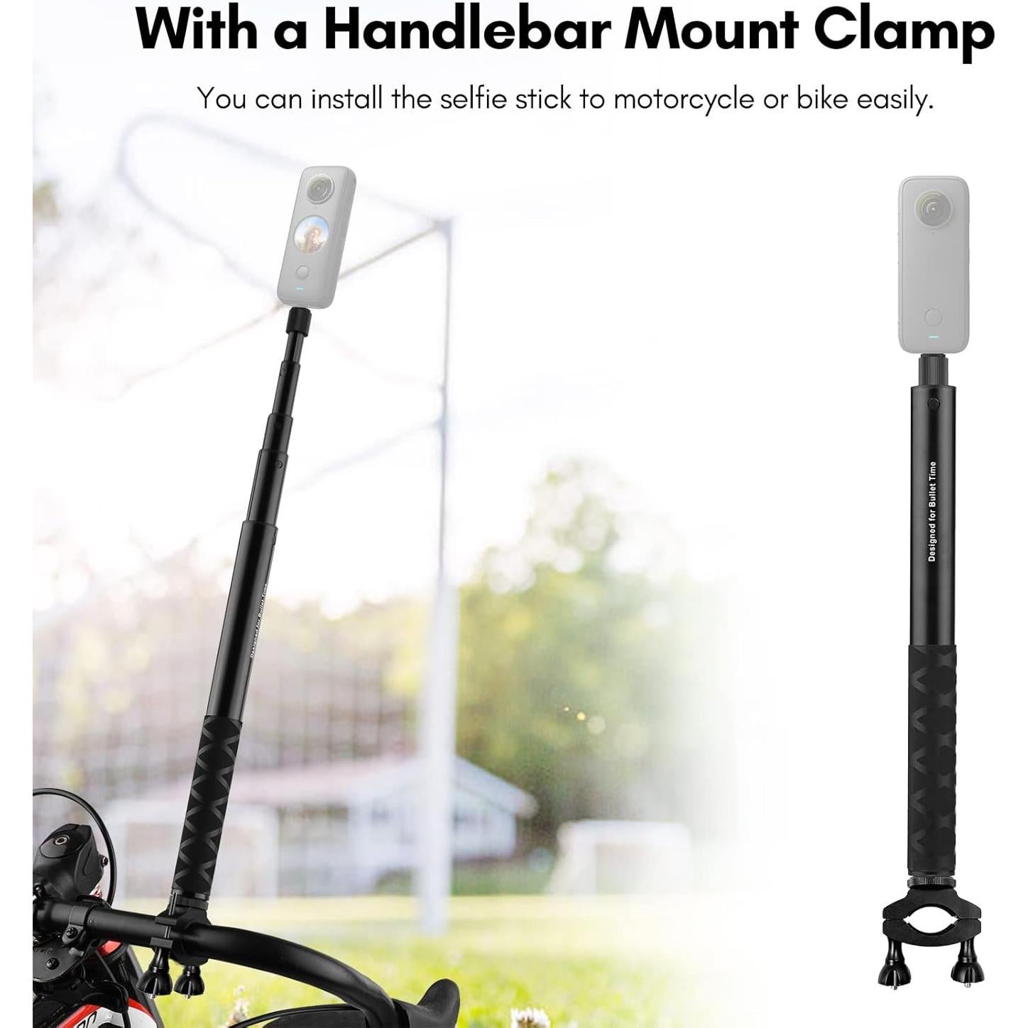 Soporte de Manillar para Bicicleta Andoer Selfie Stick 28-115cm