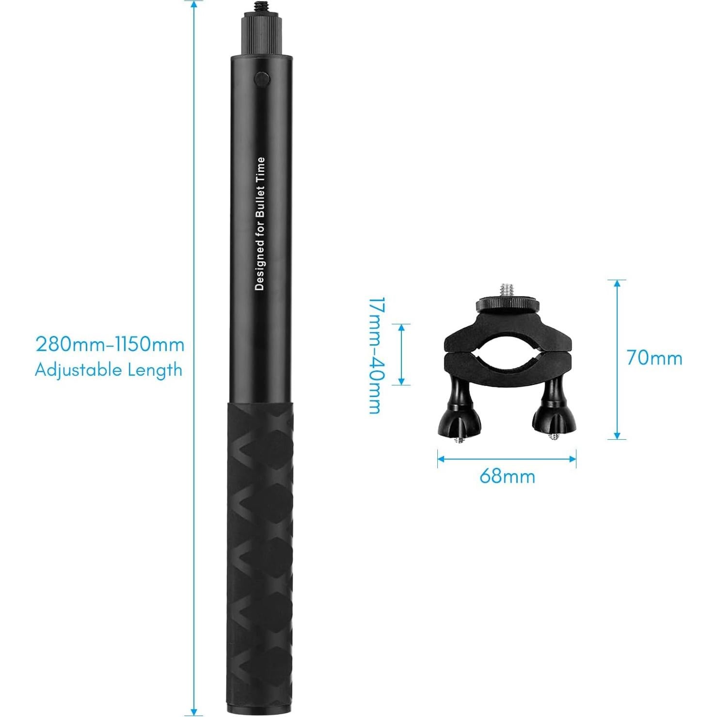 Soporte de Manillar para Bicicleta Andoer Selfie Stick 28-115cm