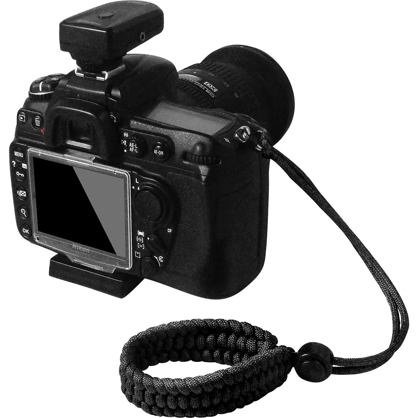 Correa de Muñeca Ajustable Paracord para Cámara Universal - Negro