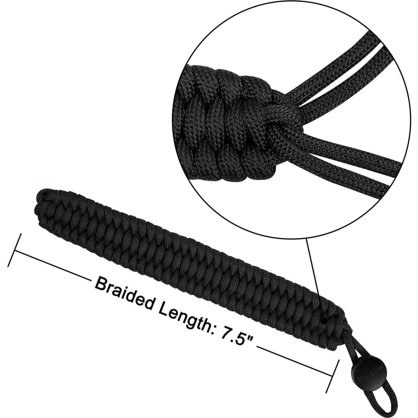 Correa de Muñeca Ajustable Paracord para Cámara Universal - Negro