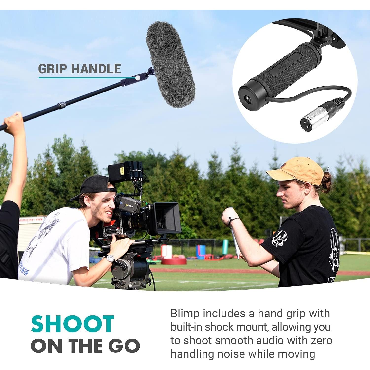 Micrófono Movo BWS1000 Shotgun con Blimp y Accesorios