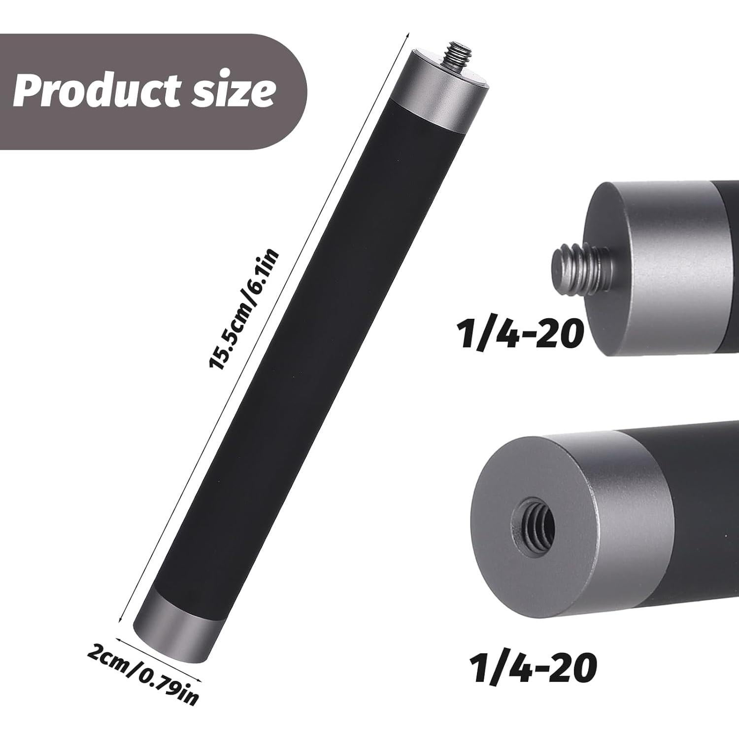 Varilla de Extensión de Aluminio Vin Beauty 15cm 1/4" Rosca