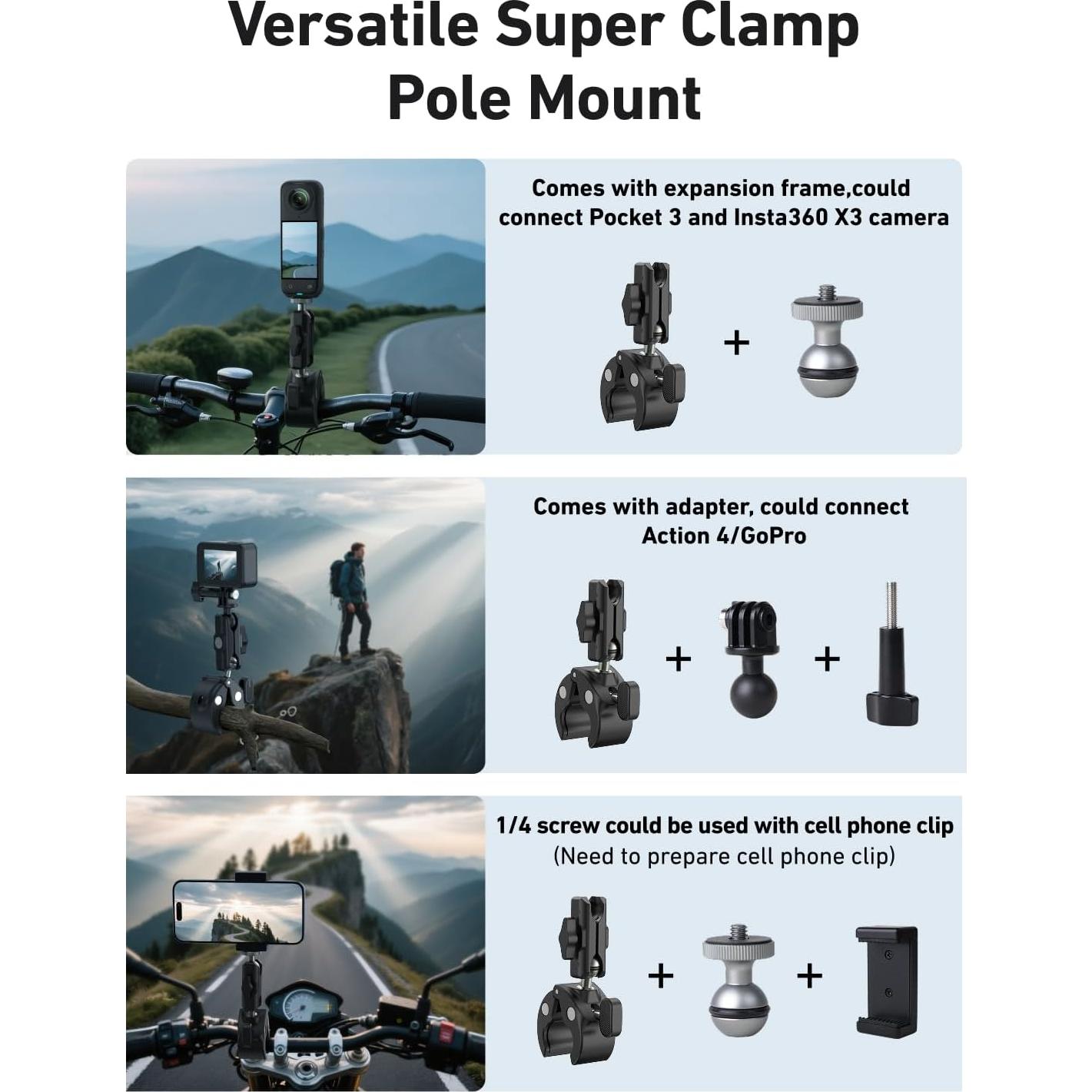 Soporte de Manillar para Bicicleta TELESIN Halterung 360°
