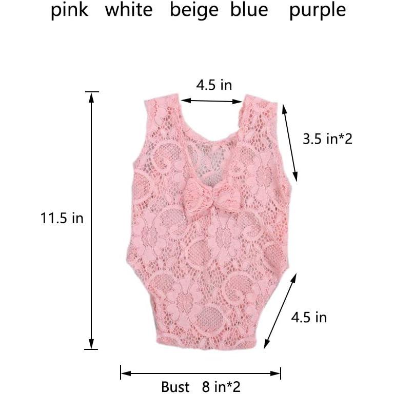 Chaleco de Fotografía para Bebés Niña 0-1 Mes Rosa Encaje