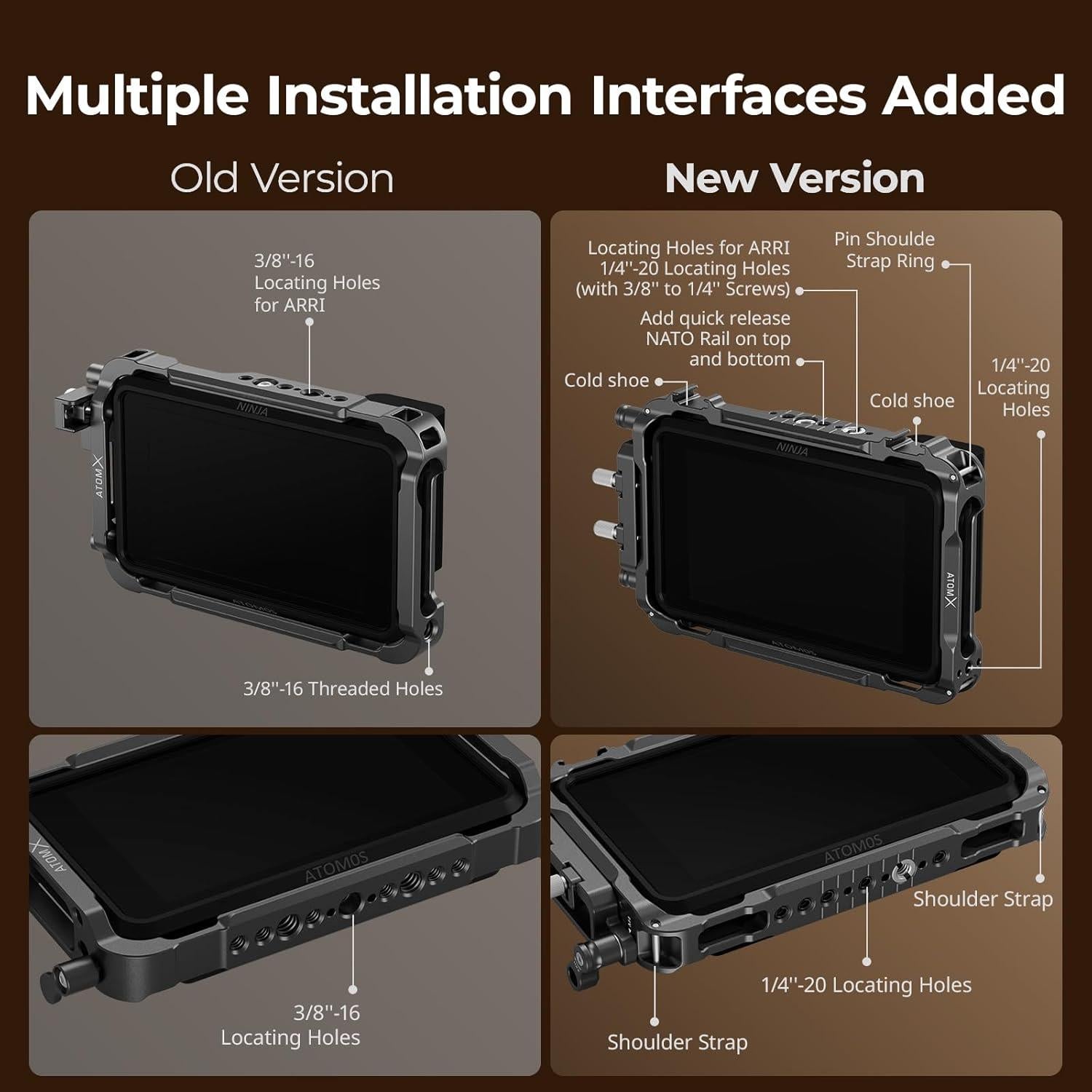 SMALLRIG Monitor Cage for Atomos Ninja V,Built-in NATO Rail and HDMI Cable Clamp Monitor Cage 2209