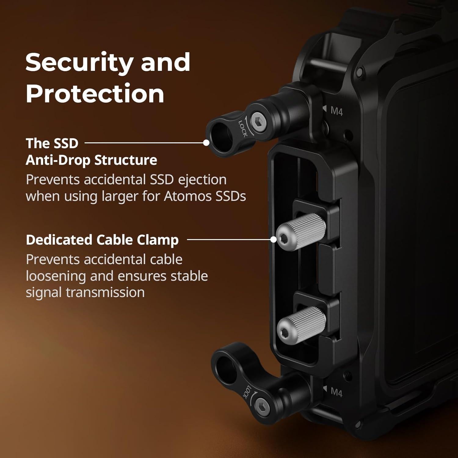 SMALLRIG Monitor Cage for Atomos Ninja V,Built-in NATO Rail and HDMI Cable Clamp Monitor Cage 2209