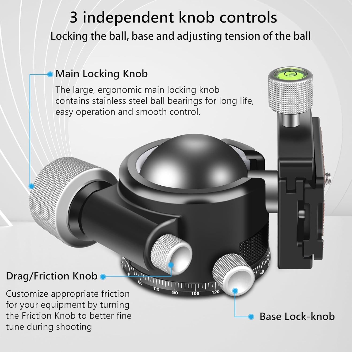 Cabezal de bola ARTCISE KB55 para trípode - Carga 40 kg