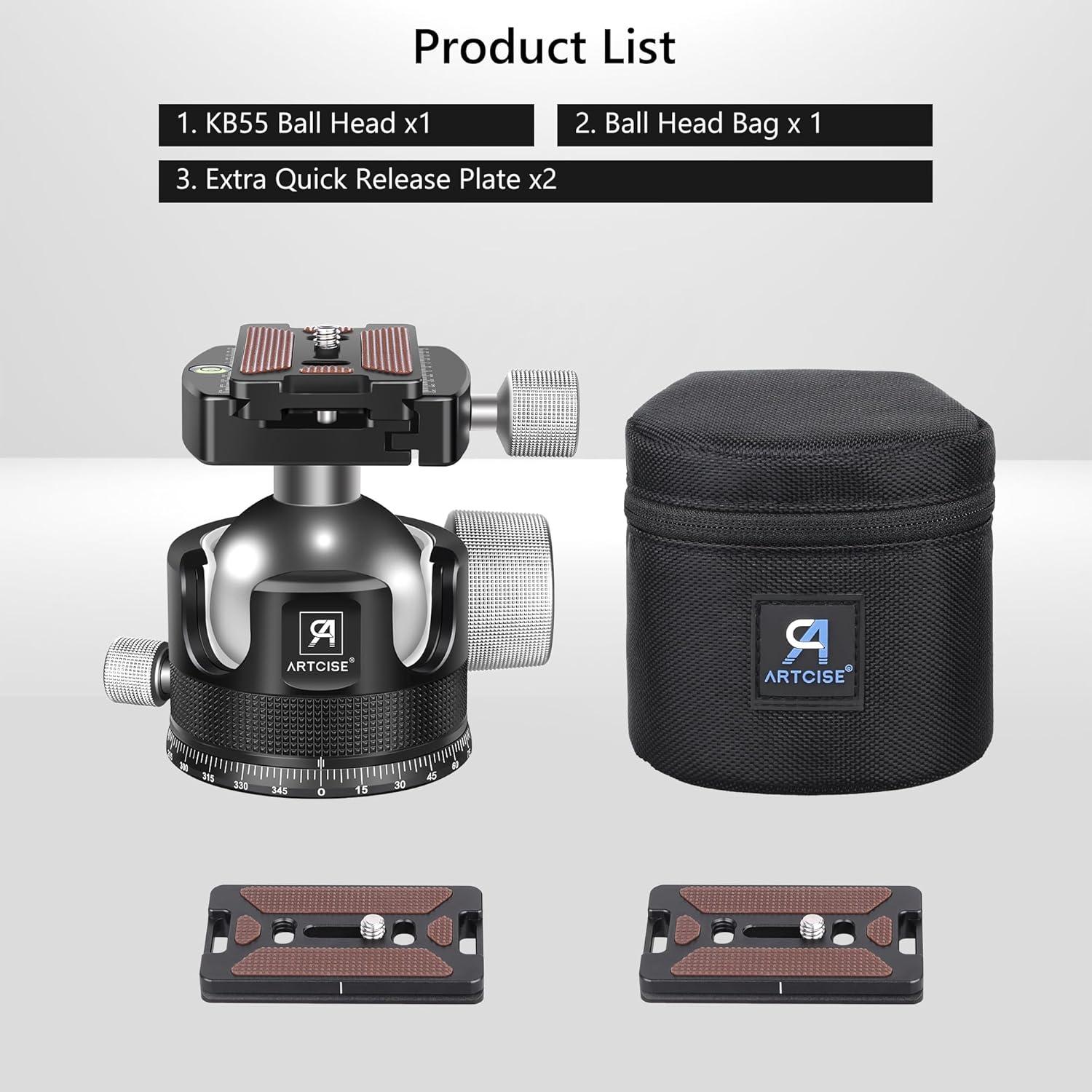 Cabezal de bola ARTCISE KB55 para trípode - Carga 40 kg