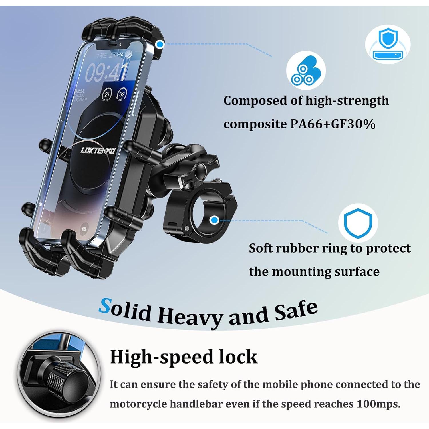Soporte para Teléfono de Motocicleta LOKTENWO Antivibración