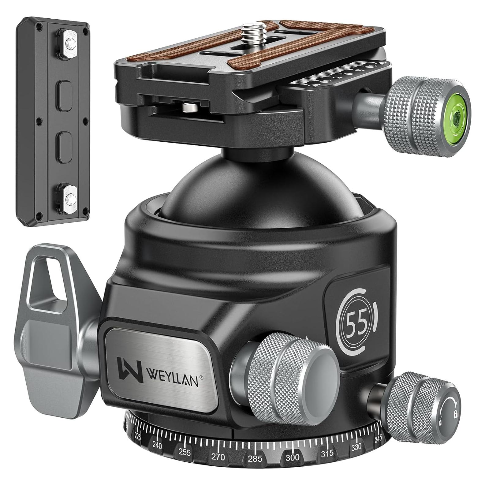 Cabezal de bola WEYLLAN KH55 55mm con liberación rápida Arca Swiss