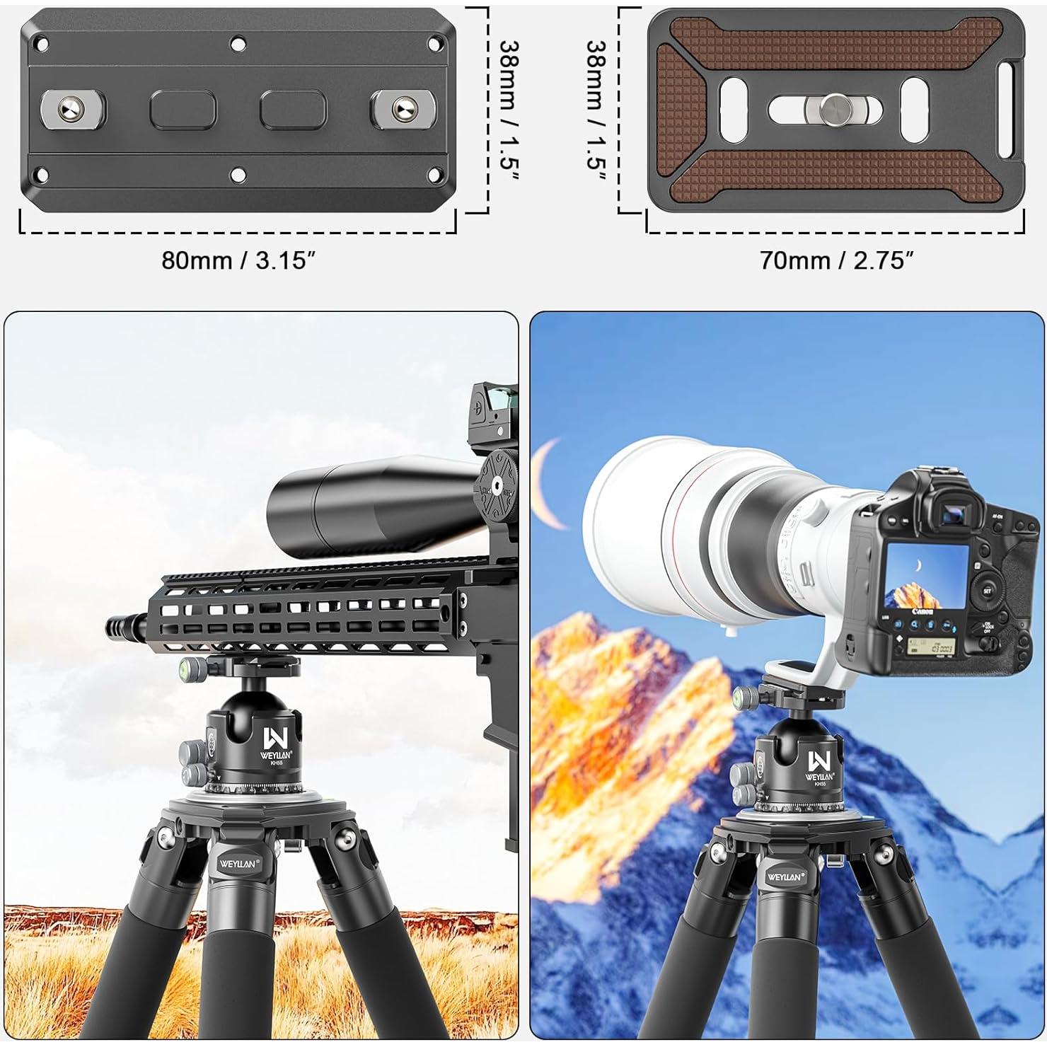 Cabezal de bola WEYLLAN KH55 55mm con liberación rápida Arca Swiss