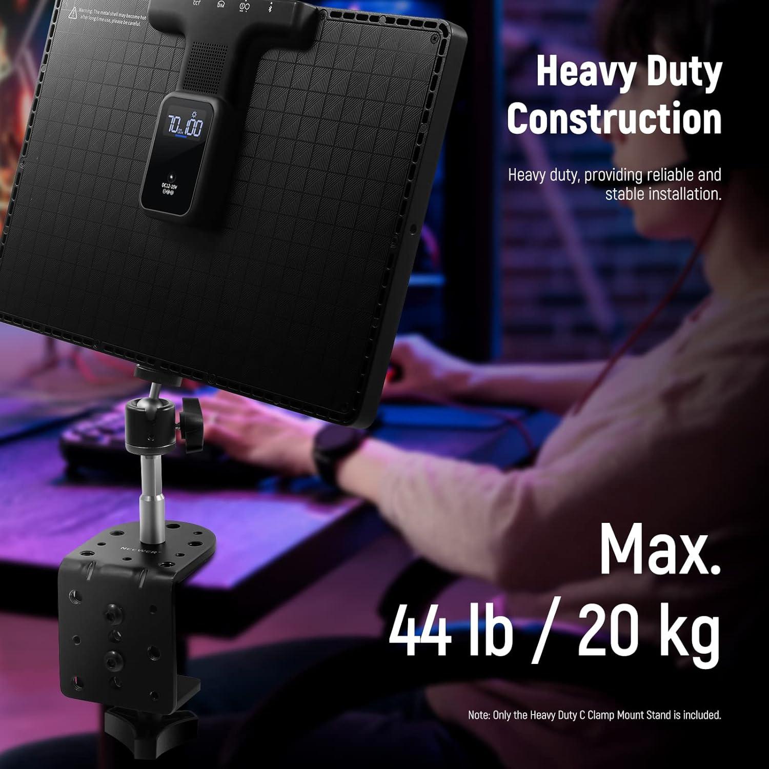 Abrazadera C Ajustable NEEWER con Columna de Montaje 20kg