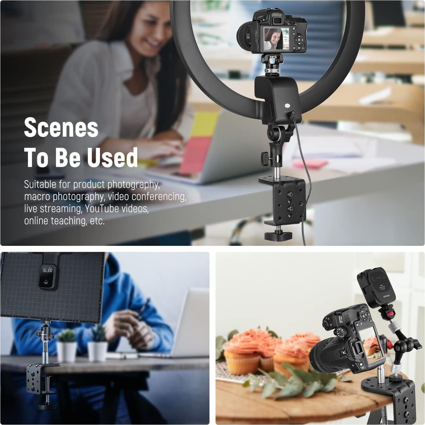 Abrazadera C Ajustable NEEWER con Columna de Montaje 20kg