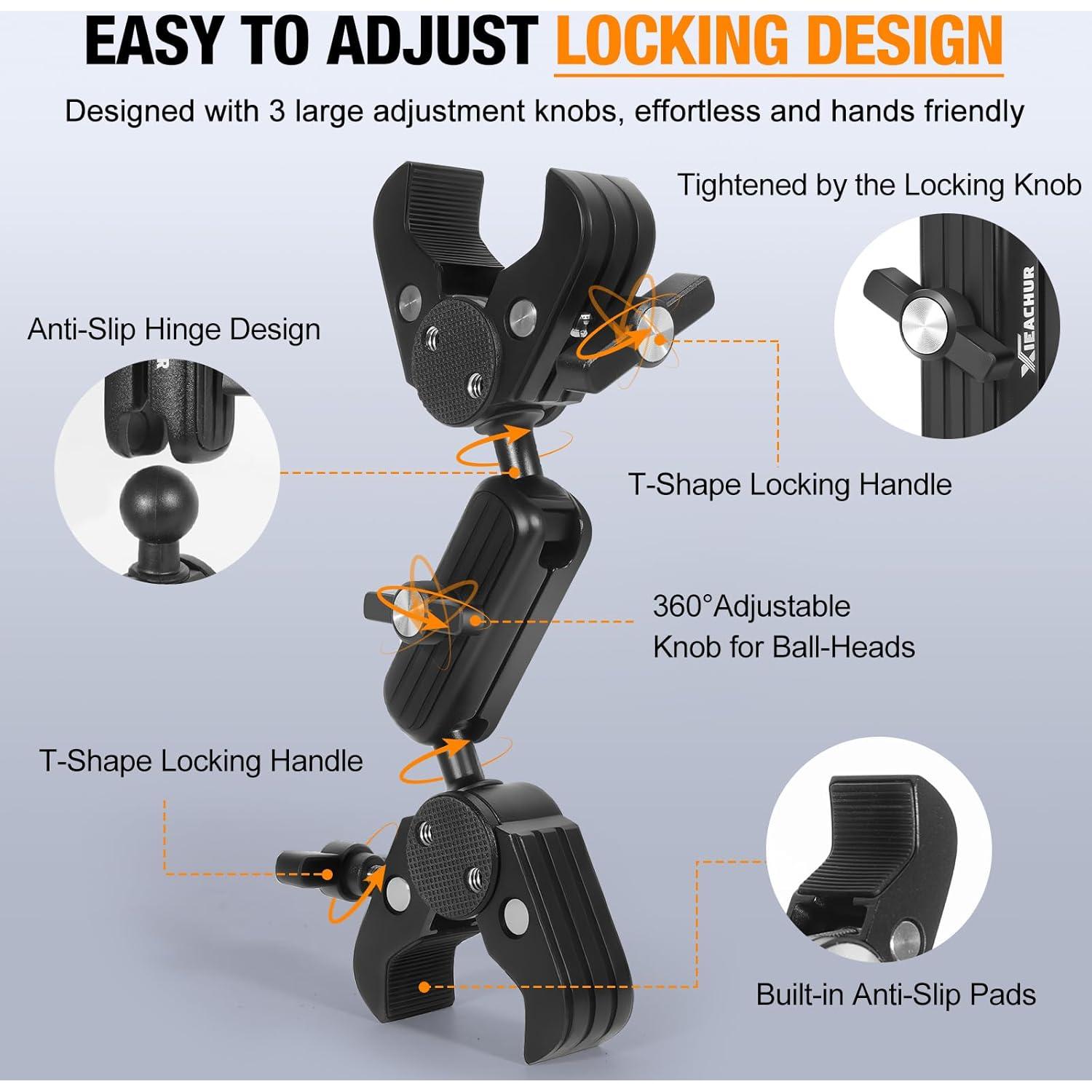 Soporte Doble de Abrazadera XIEACHUR con Adaptador 1/4"