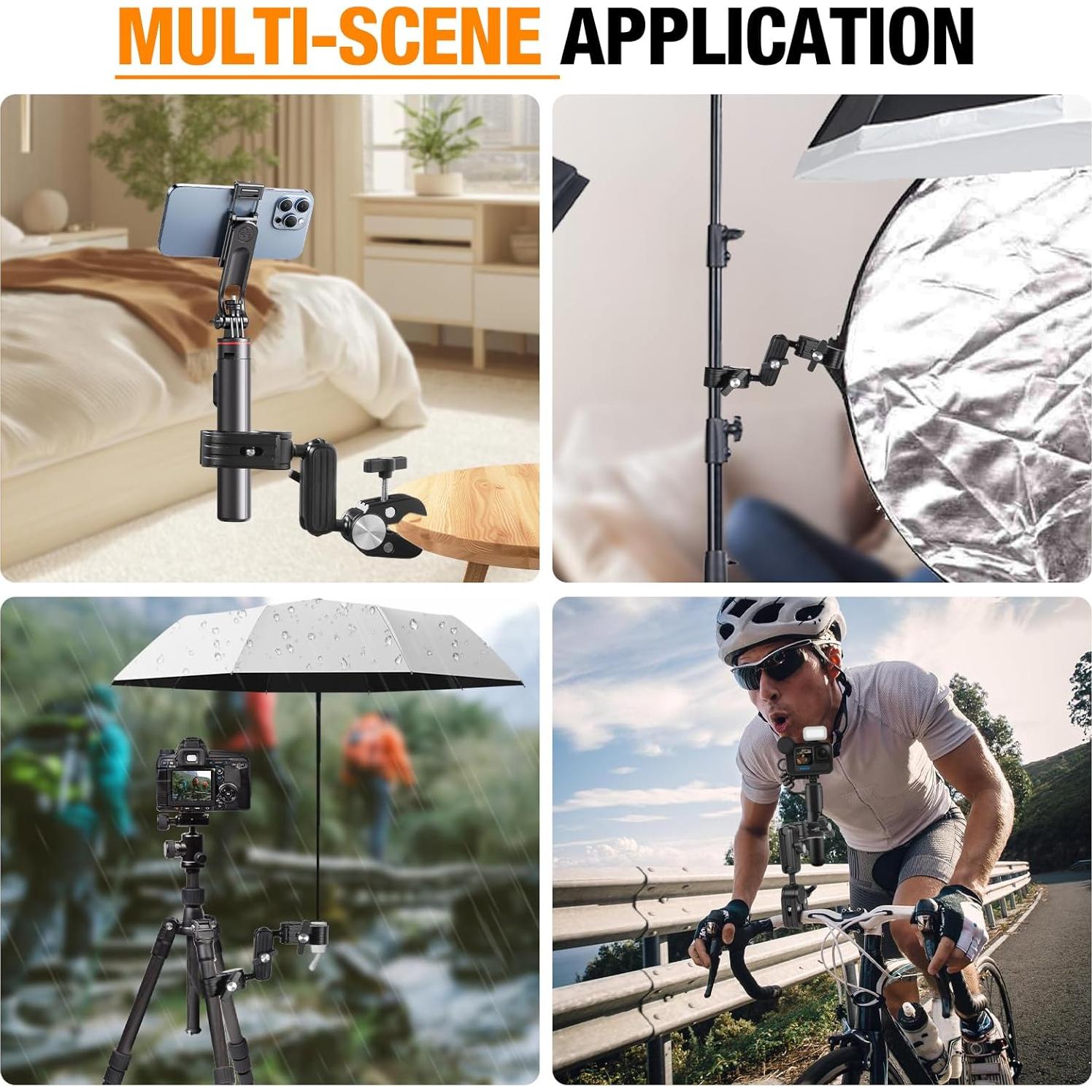 Soporte Doble de Abrazadera XIEACHUR con Adaptador 1/4"