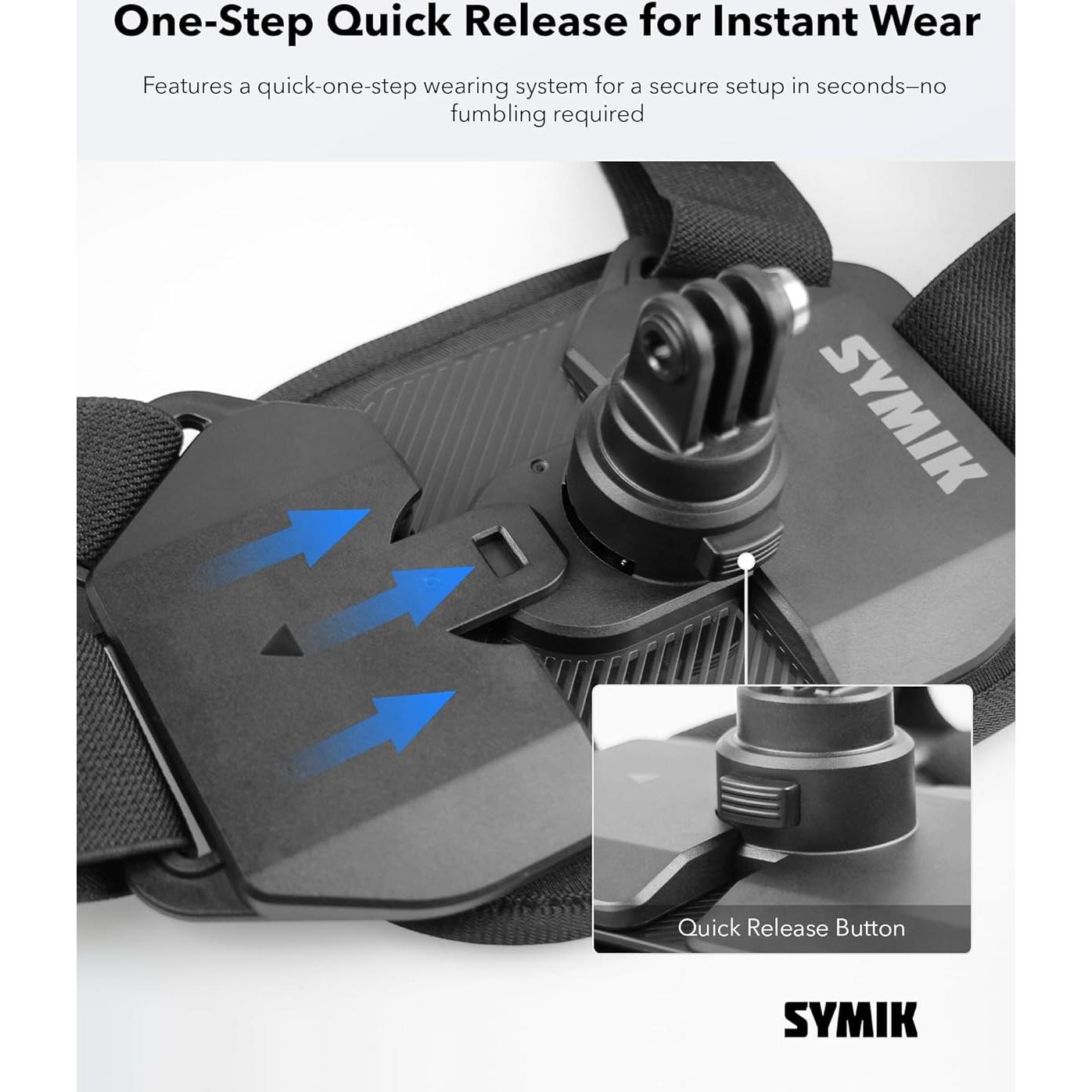 Arnés de Montaje en el Pecho SYMIK Ajustable para GoPro y DJI