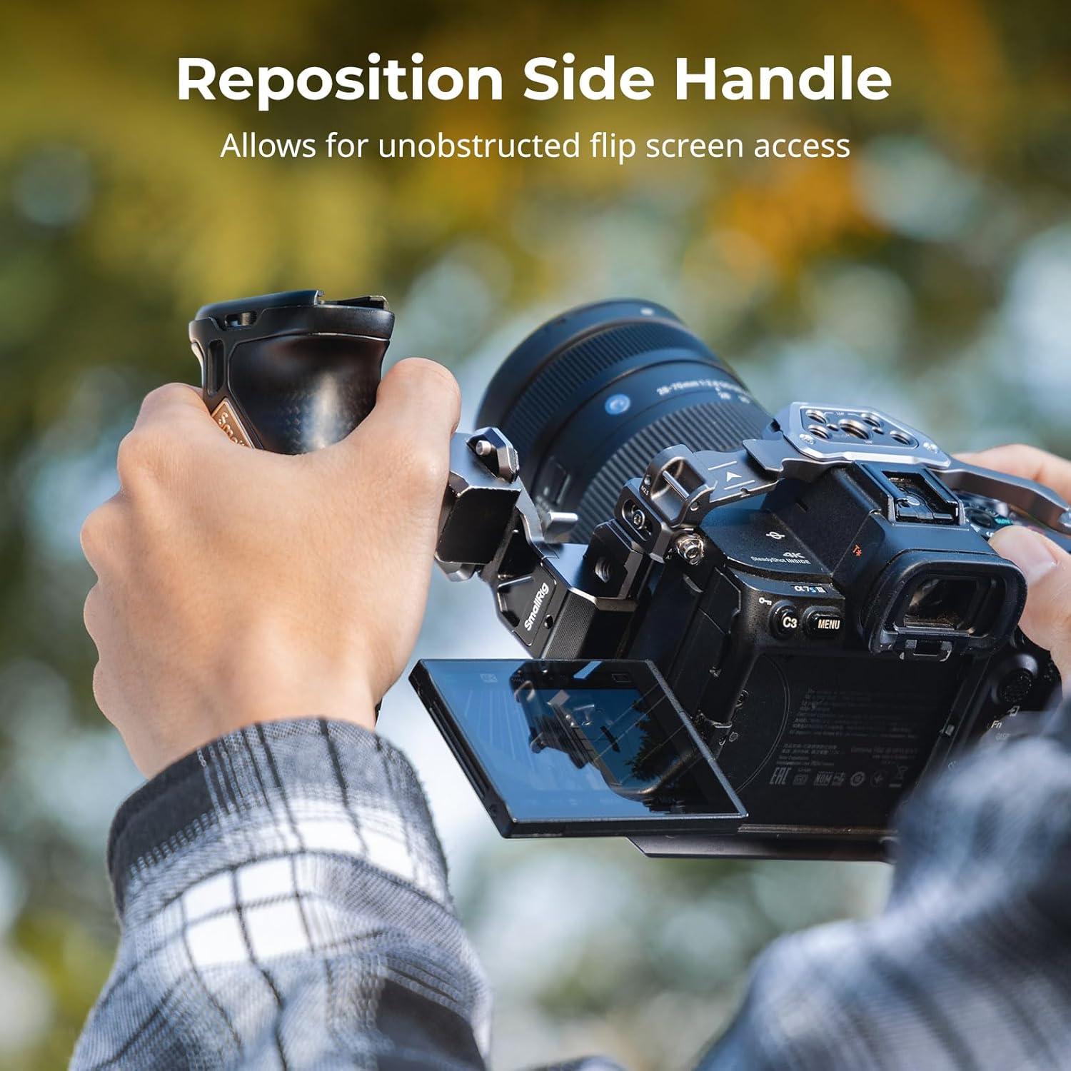 SmallRig Side Handle Extension Adapter Part with NATO Clamp, for NATO Rails, Cages with Built-in NATO Rails, Mounting Plates, with 1/4"-20 Threaded Holes and 1/4"-20 Locating Holes - 4458