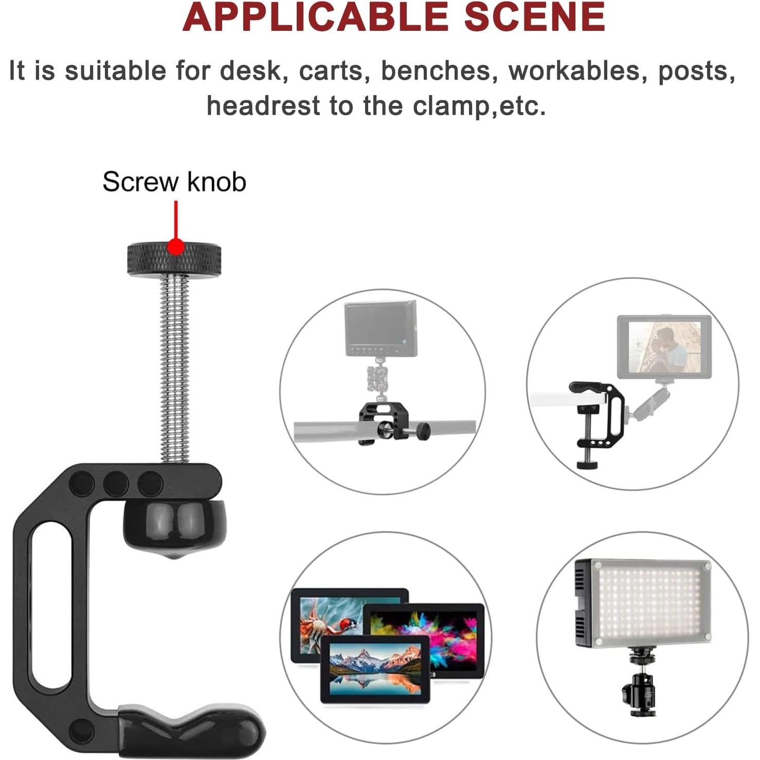 Soporte de cámara tipo C Lanxire - Carga 2kg - Paquete de 2