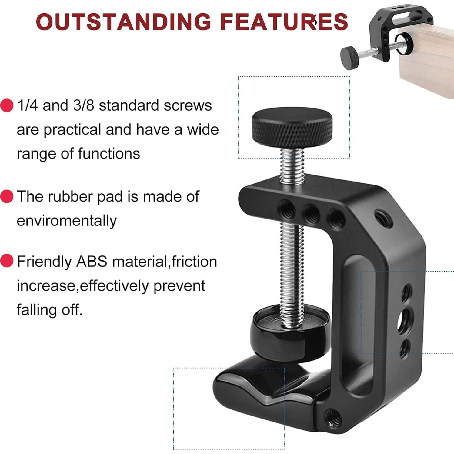Soporte de cámara tipo C Lanxire - Carga 2kg - Paquete de 2