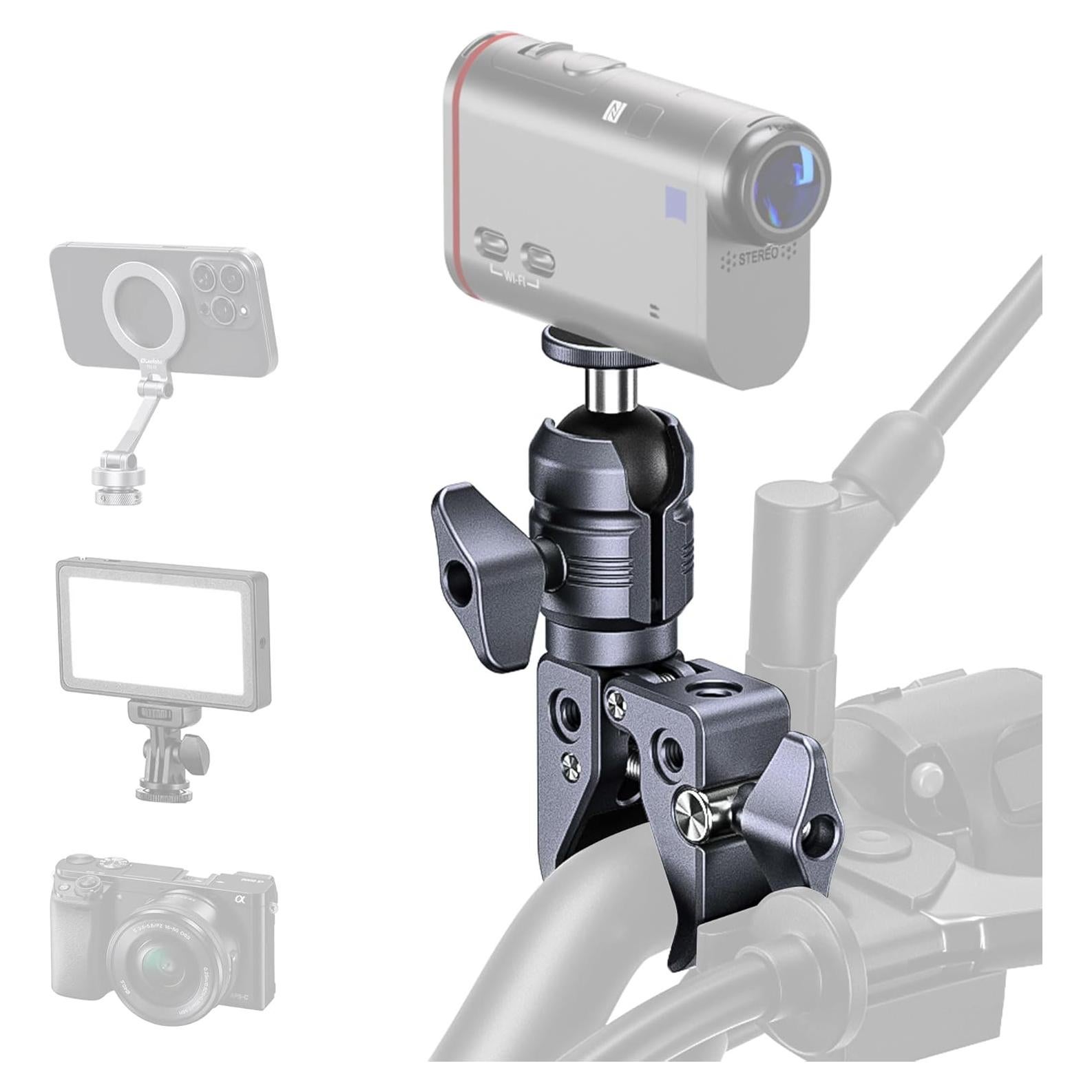 Kit de Soporte para Cámara KAPARNER KCB-7, Cabezal de Bola y Abrazadera