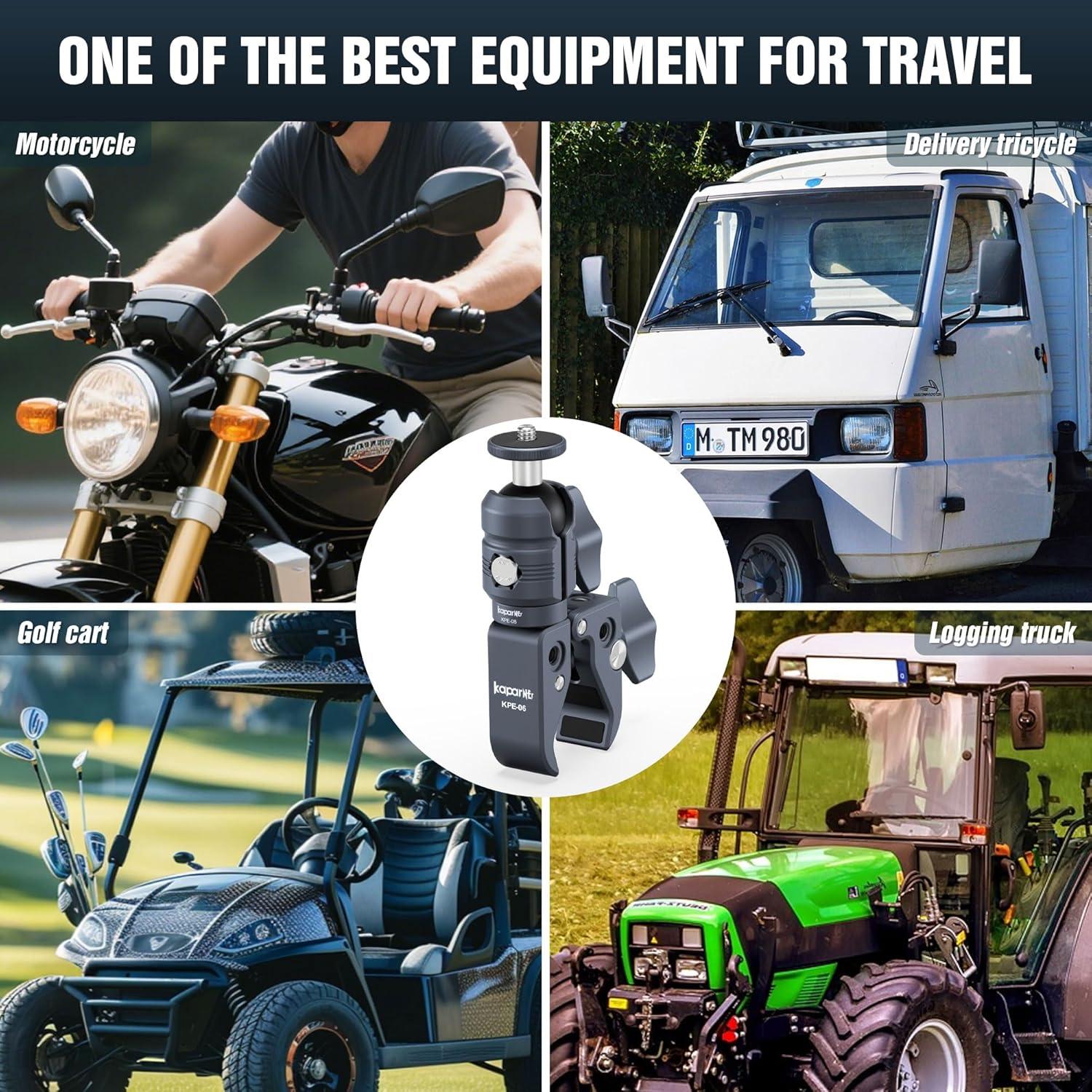 Kit de Soporte para Cámara KAPARNER KCB-7, Cabezal de Bola y Abrazadera