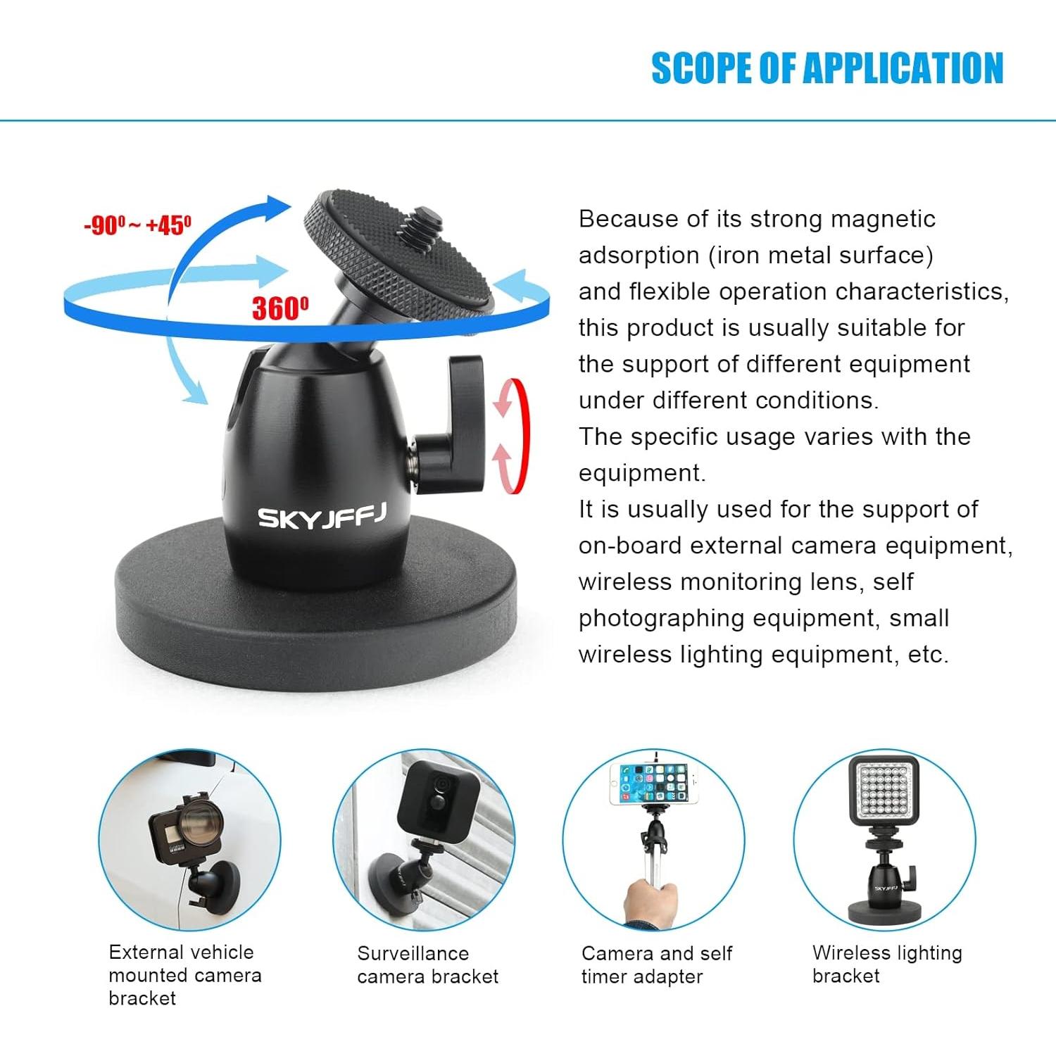 Soporte de Cámara Magnético SKYJFFJ con Cabeza de Bola Mini