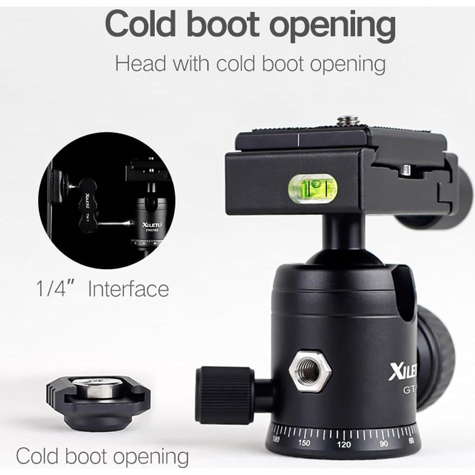 Cabezal de Bola de Trípode XILETU 360° Panorámico Metal 6kg