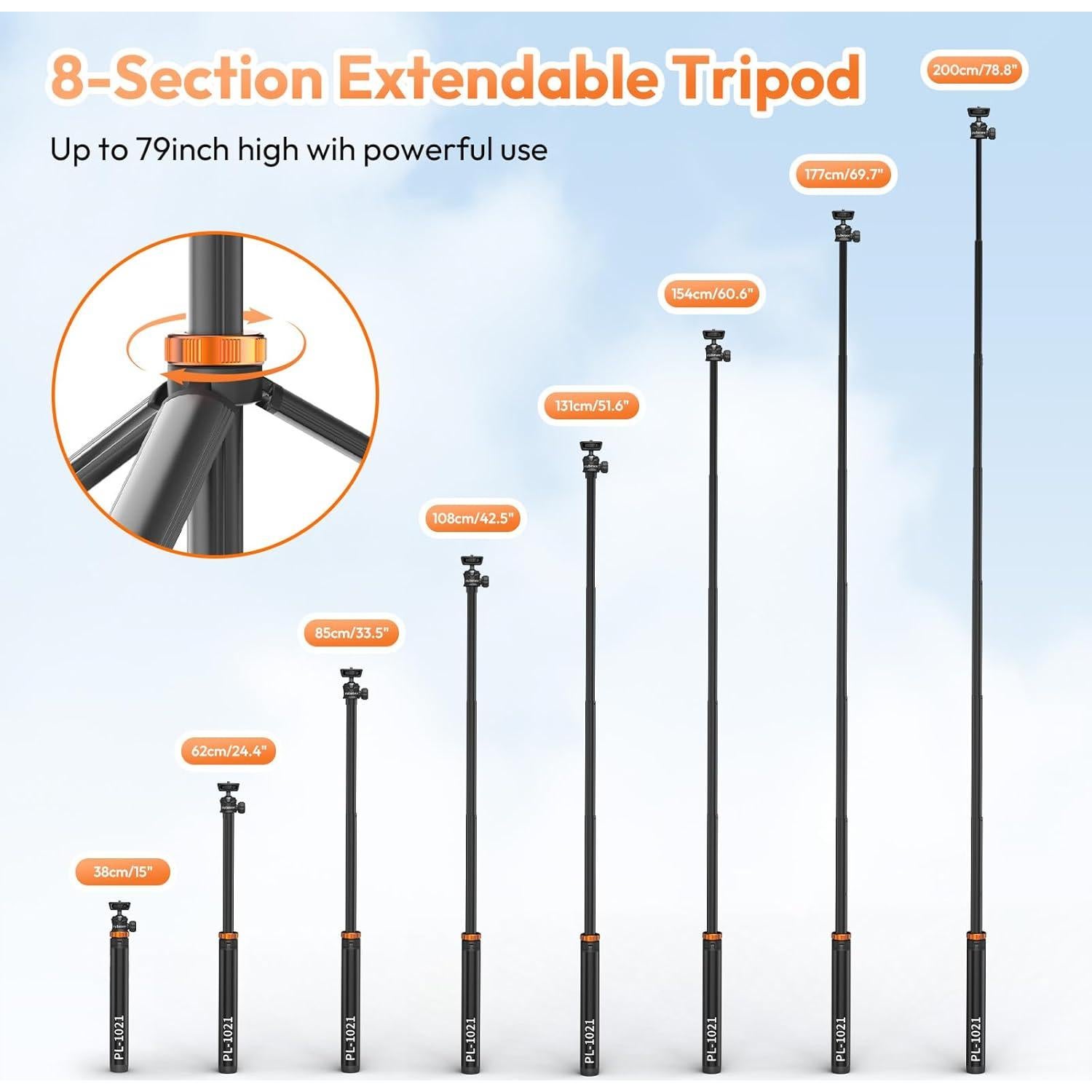 Trípode Extensible de Aluminio Rubesee PL-1021 200 cm