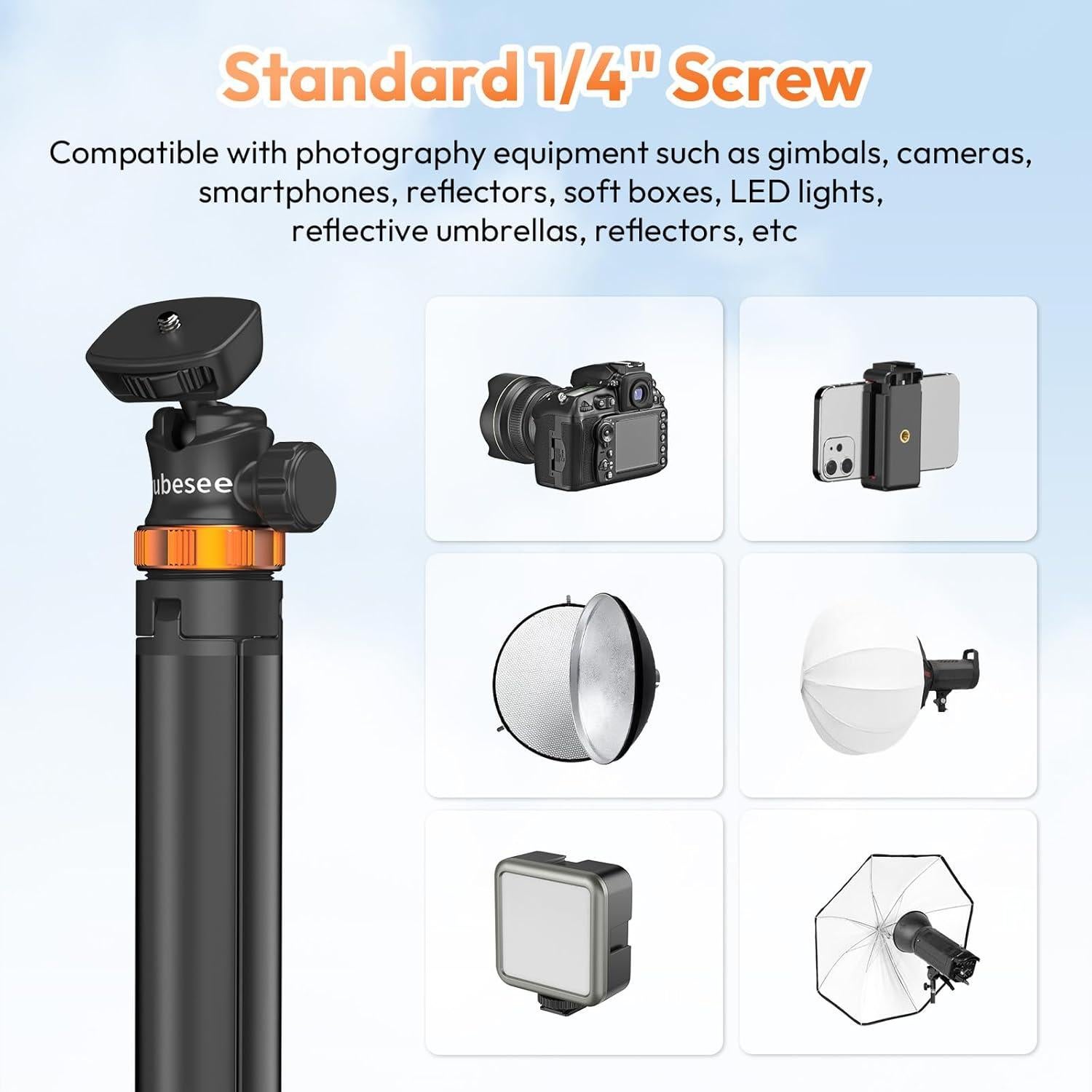 Trípode Extensible de Aluminio Rubesee PL-1021 200 cm