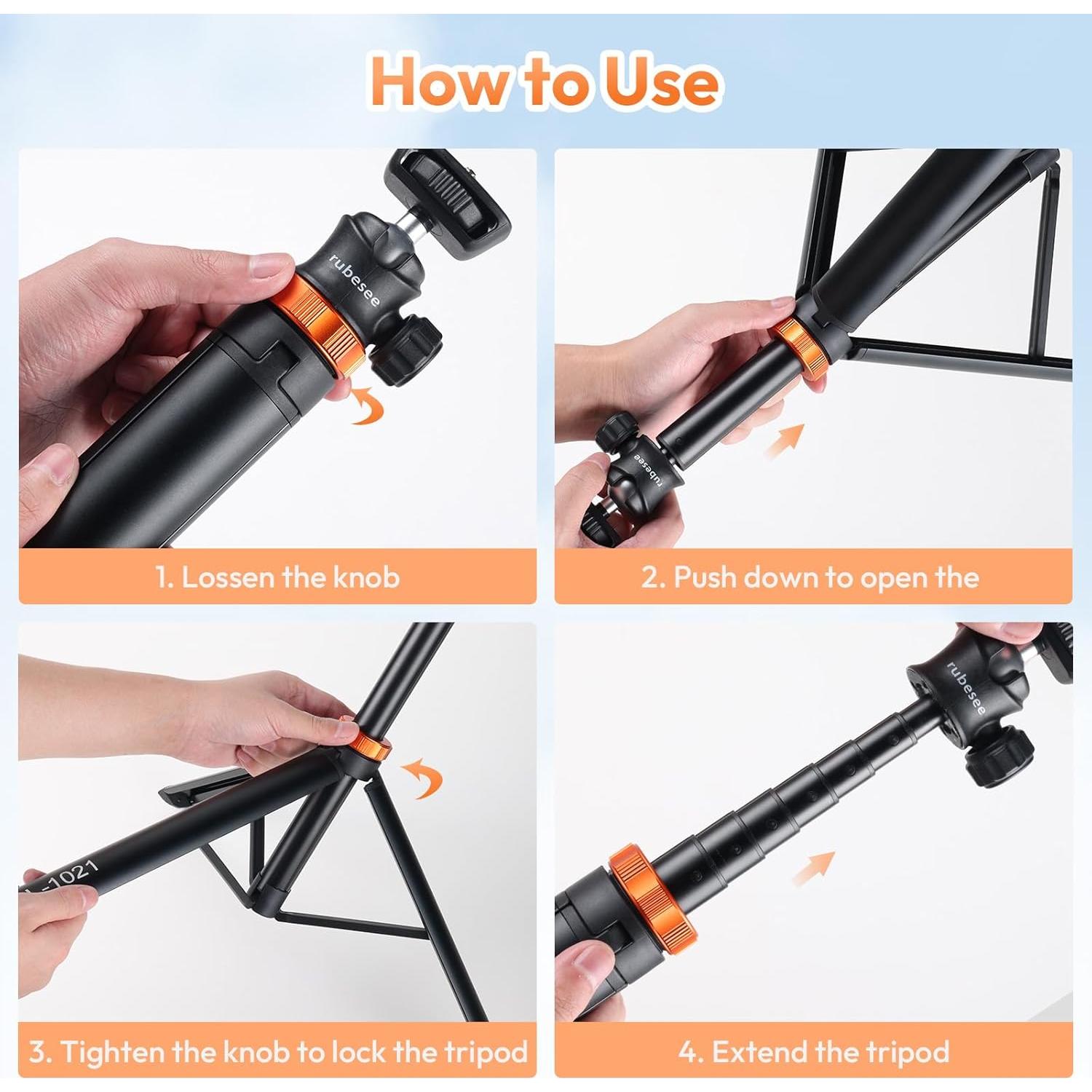 Trípode Extensible de Aluminio Rubesee PL-1021 200 cm