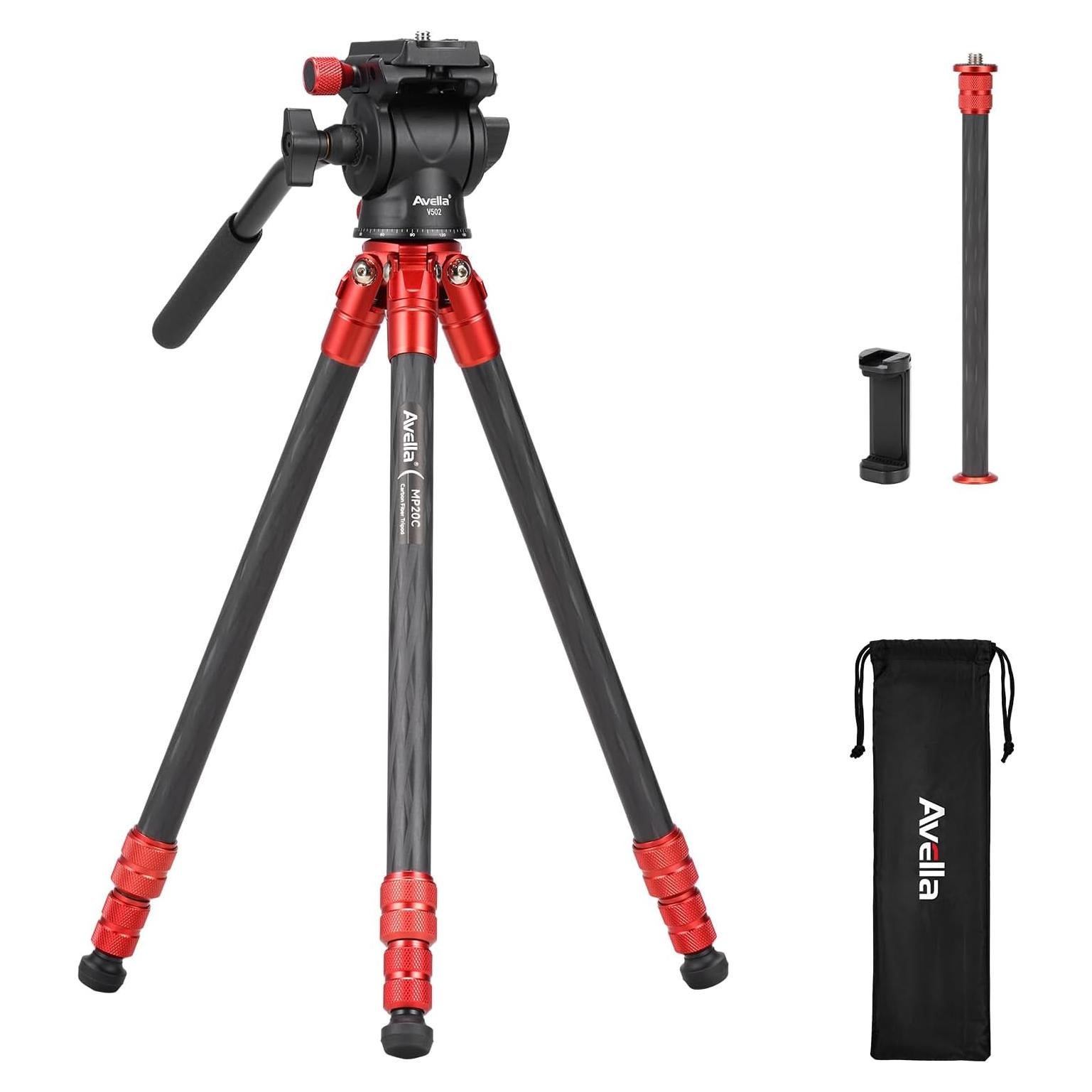 Trípode Mini de Fibra de Carbono Avella MP20C, 0.73 kg, 43 cm