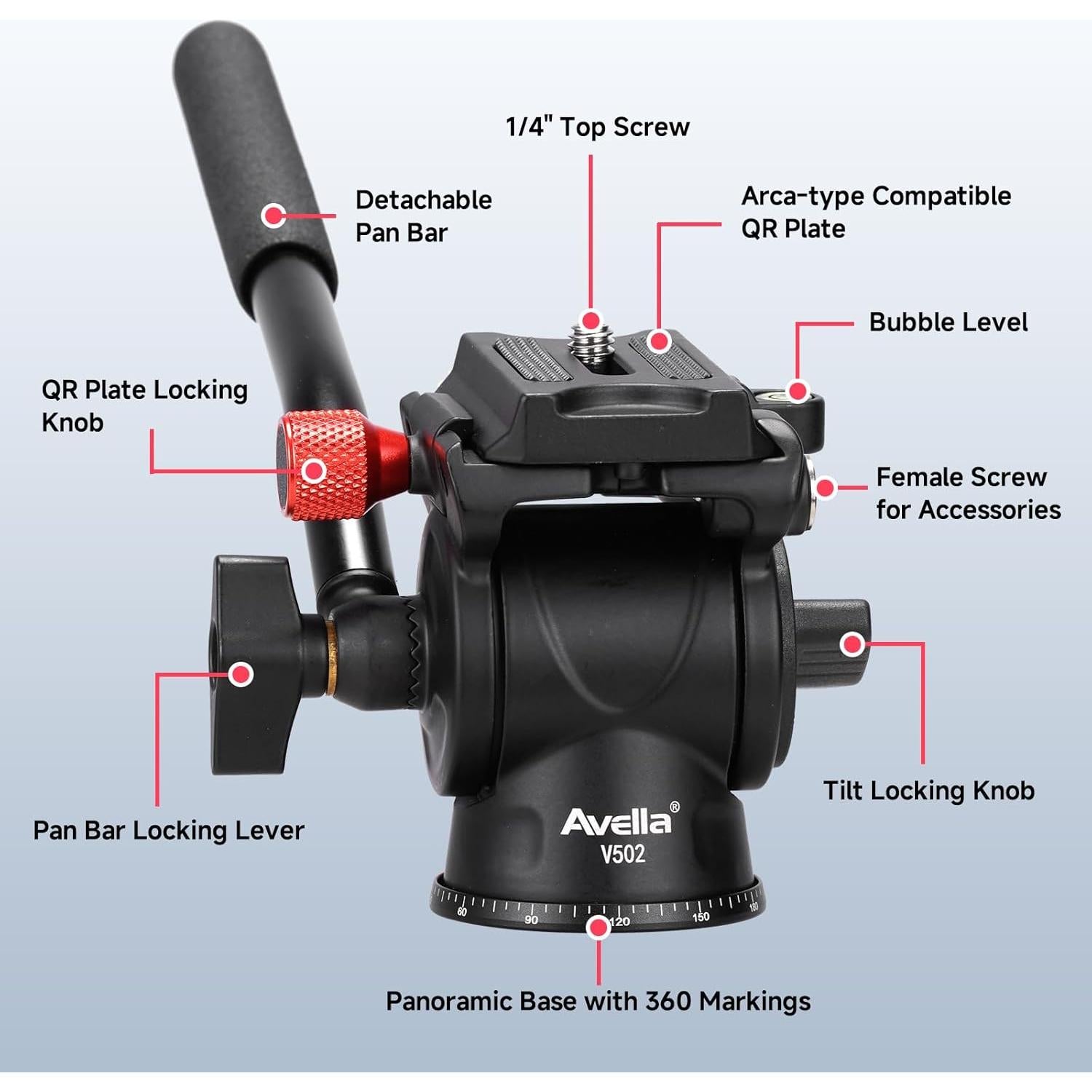 Trípode Mini de Fibra de Carbono Avella MP20C, 0.73 kg, 43 cm