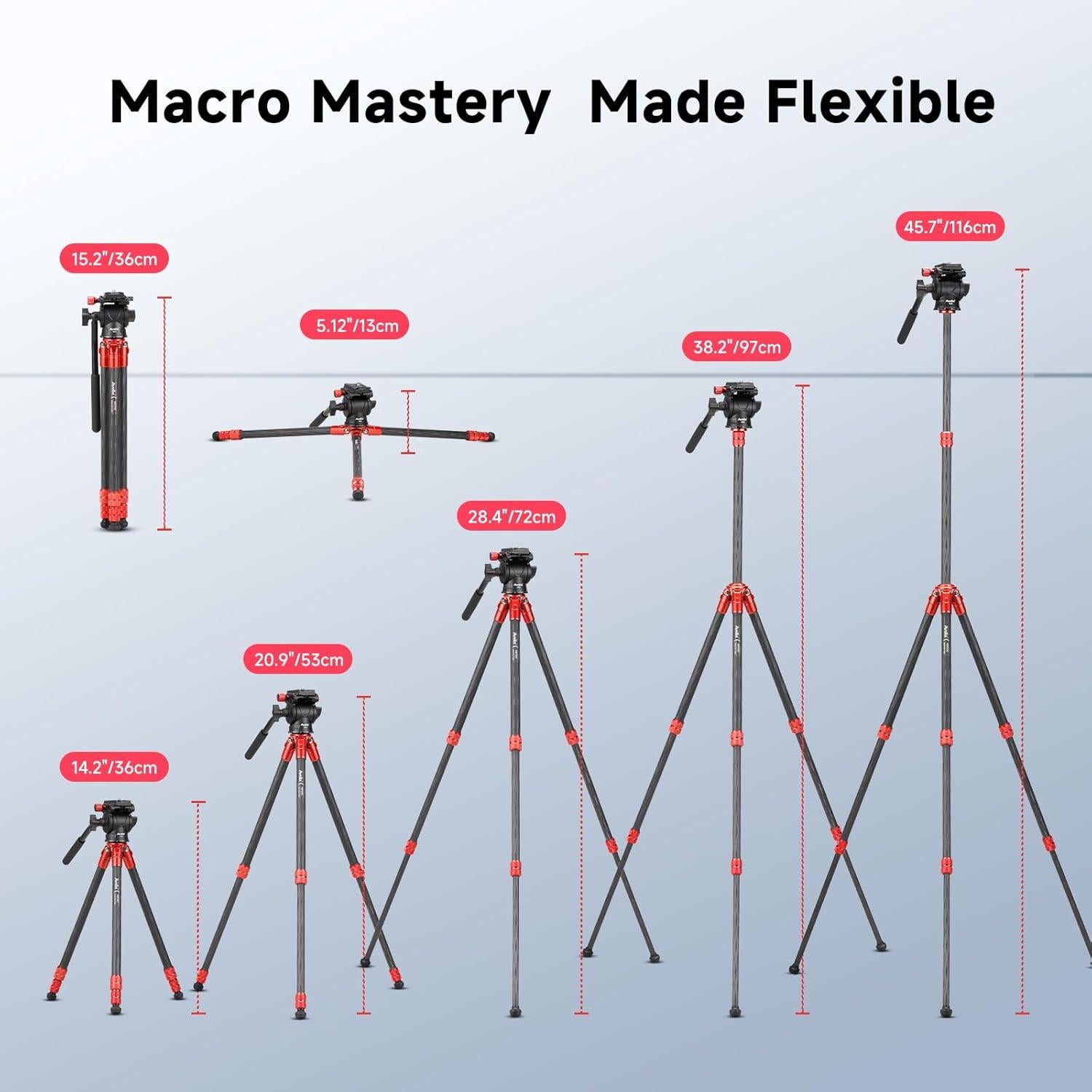 Trípode Mini de Fibra de Carbono Avella MP20C, 0.73 kg, 43 cm