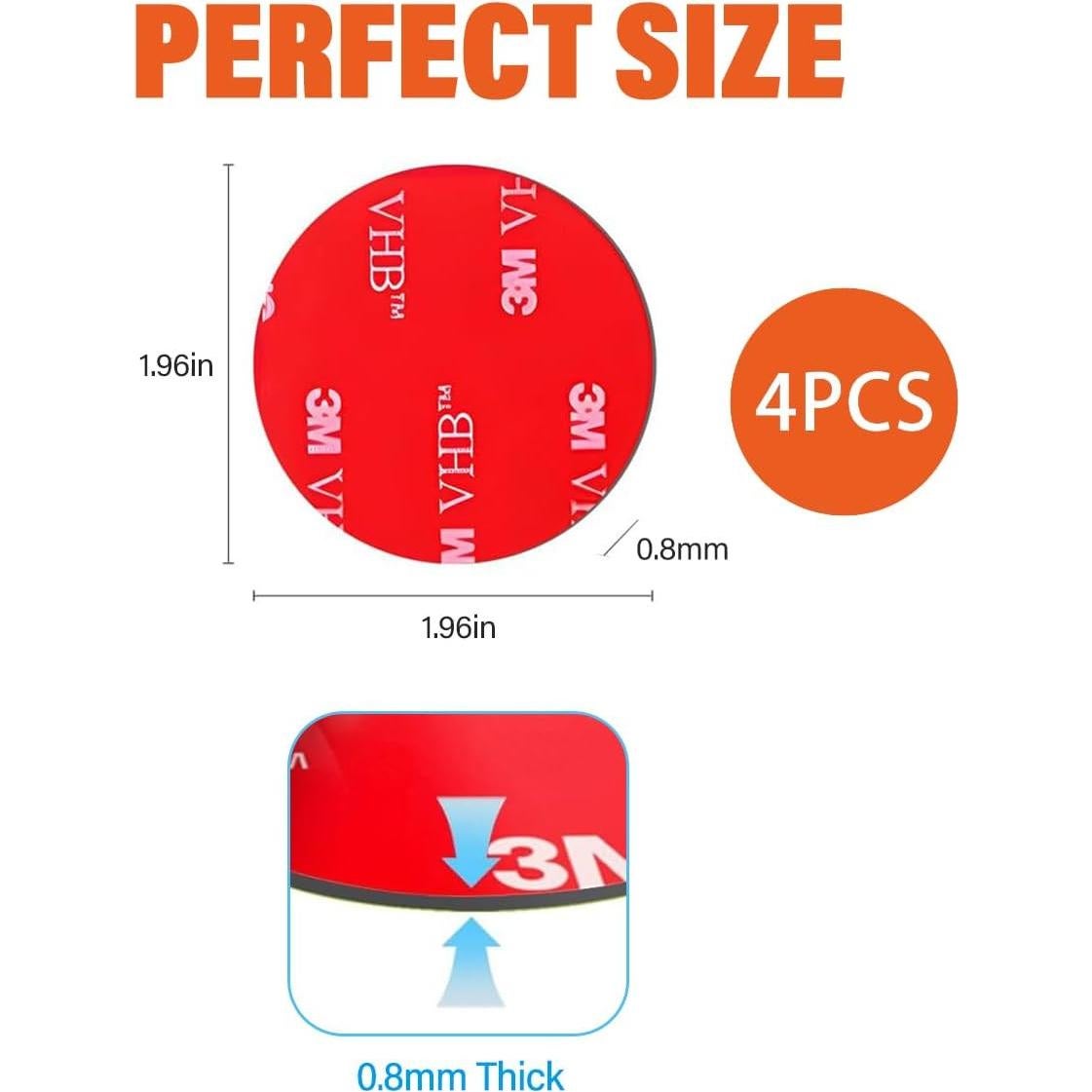 Almohadillas Adhesivas 3M VHB para Cámara de Tablero - 4 Pcs