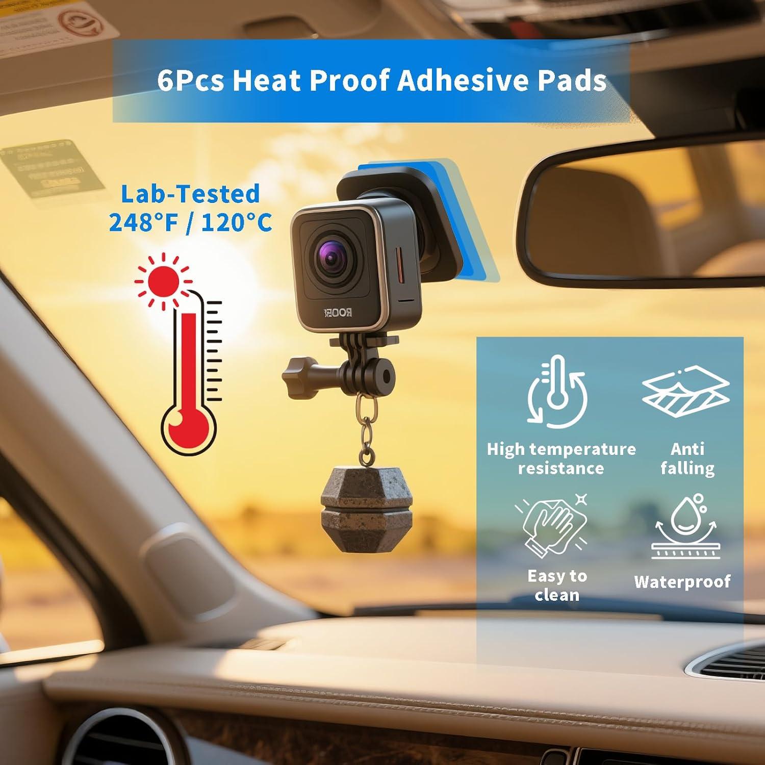 6 Almohadillas Adhesivas Doble Cara BNnYY para Cámara de Tablero