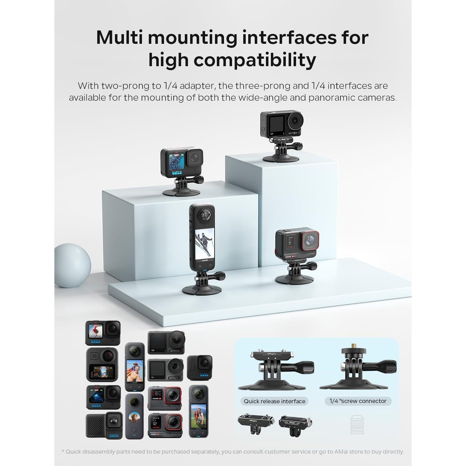 Soporte Adhesivo Flexible aMaiMingji para Cámaras de Acción