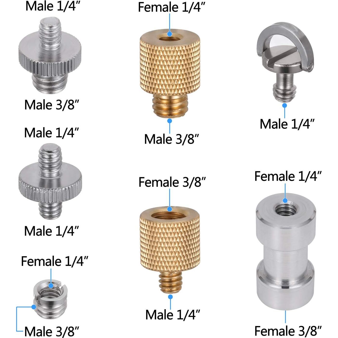 Adaptador de Tornillo de Cámara KWOKWEI 19 Piezas Metal