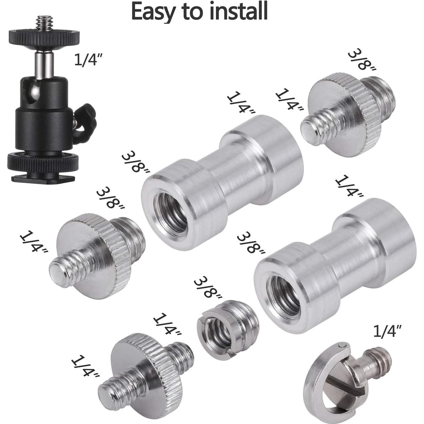 Adaptador de Tornillo de Cámara KWOKWEI 19 Piezas Metal