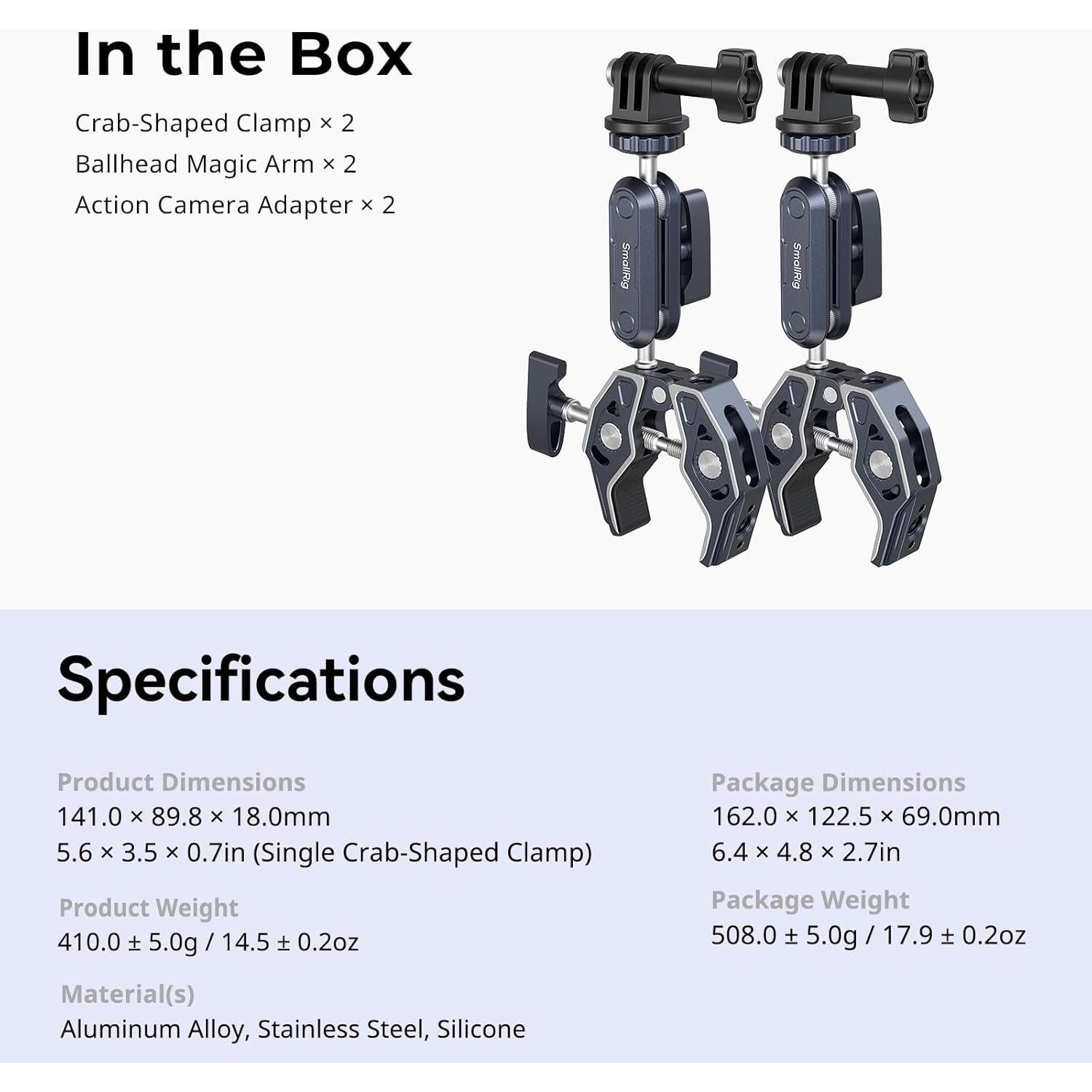 Abrazadera de Montaje para Cámara Smallrig 5529 - 2-Pack