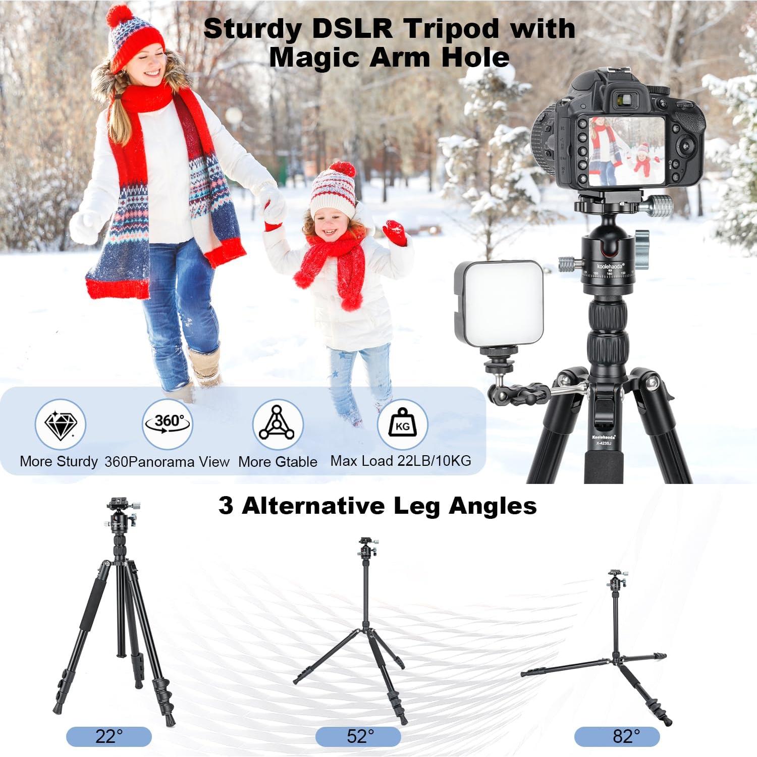 Trípode Koolehaoda 70" Aluminio Ligero Plegable 10kg