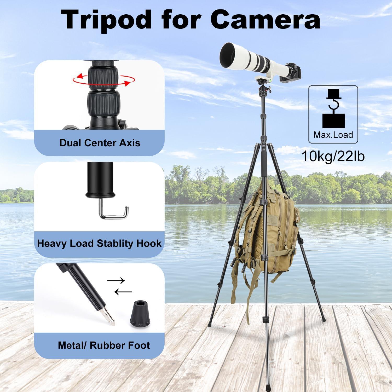 Trípode Koolehaoda 70" Aluminio Ligero Plegable 10kg