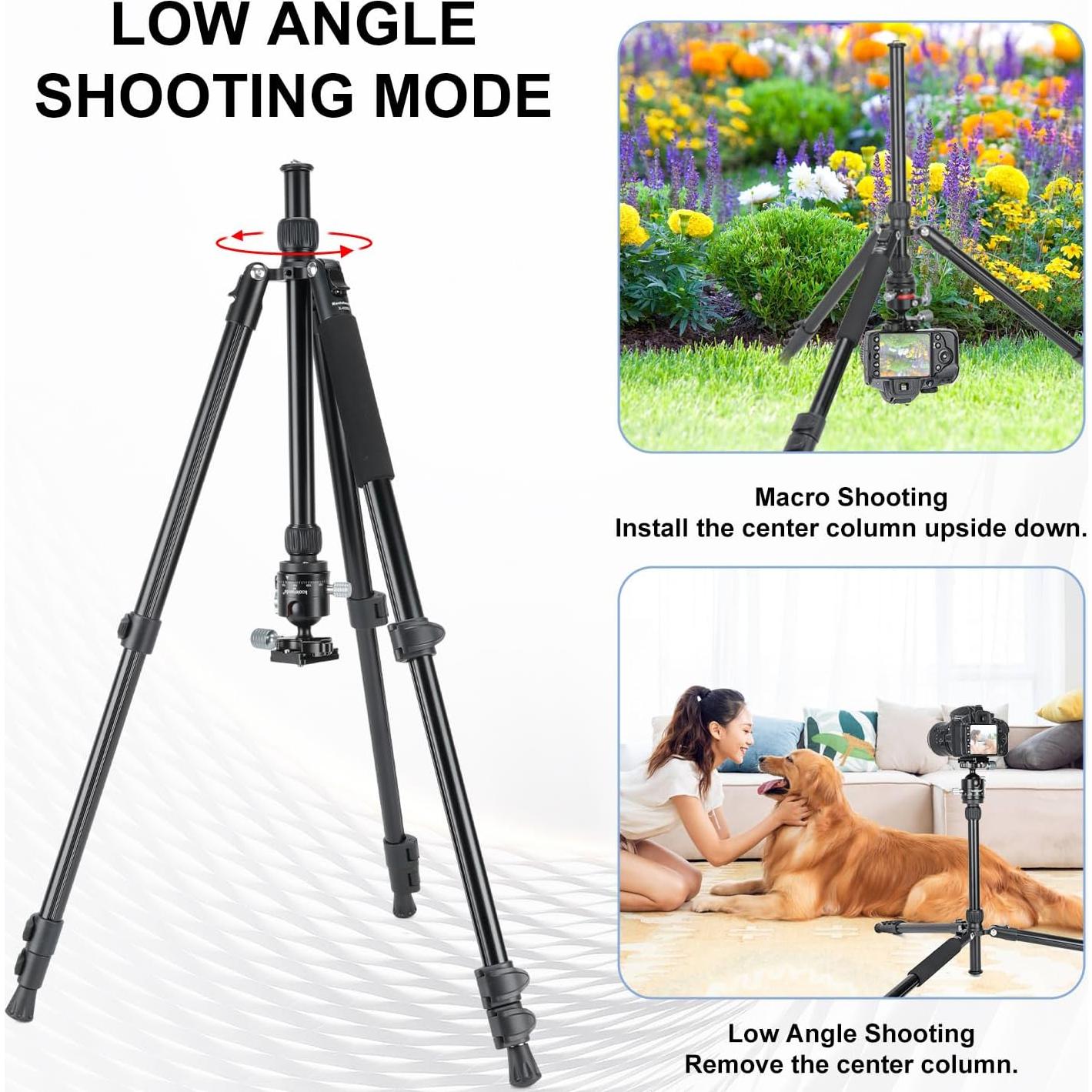 Trípode Koolehaoda 70" Aluminio Ligero Plegable 10kg