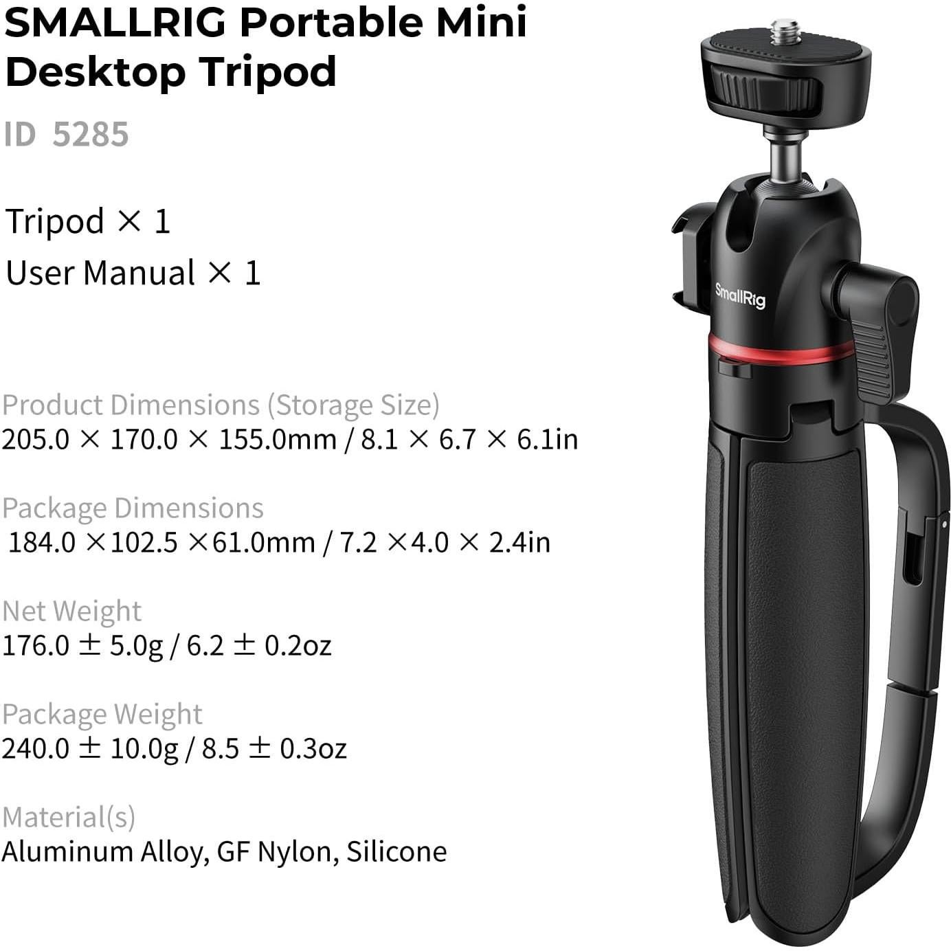 Trípode Mini Extensible SmallRig 5285 para Cámara y Smartphone