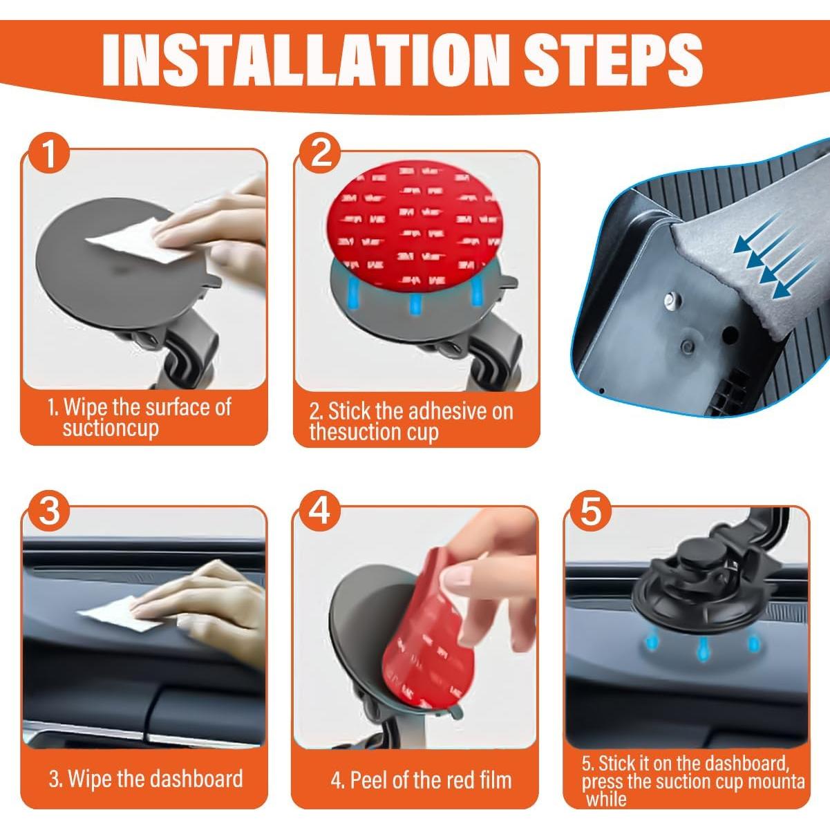 Almohadillas Adhesivas 3M VHB para Cámara de Tablero - 4 Pcs