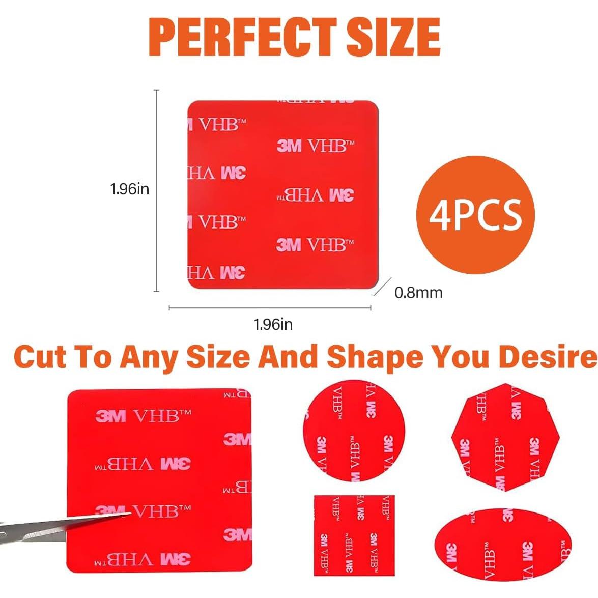 Almohadillas Adhesivas 3M VHB para Cámara de Tablero - 4 Pcs