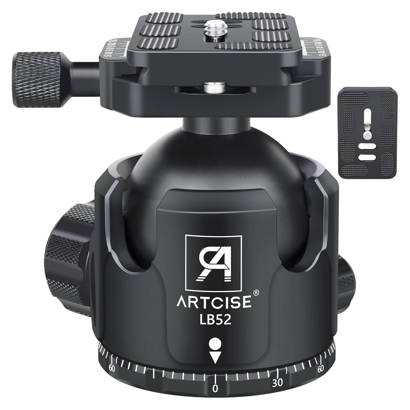 Cabezal de bola ARTCISE LB52 de 52 mm para trípode, carga 30 kg