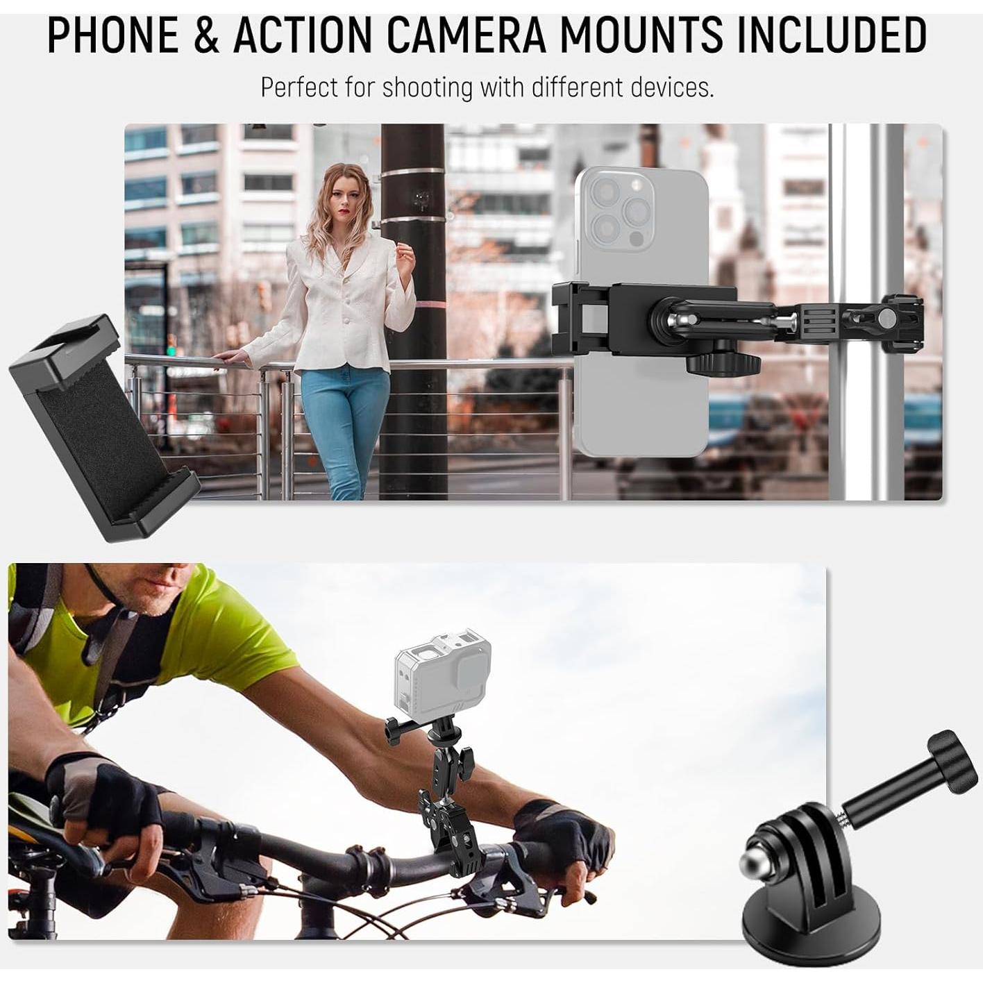 Soporte NEEWER Super Clamp con brazo mágico 7.62cm y micrófono