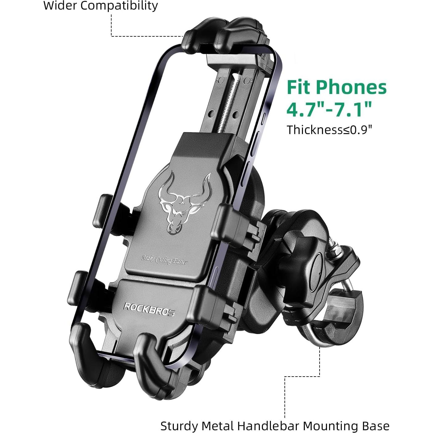 Soporte de Teléfono ROCKBROS para Bicicleta y Motocicleta 4.7-7.1"