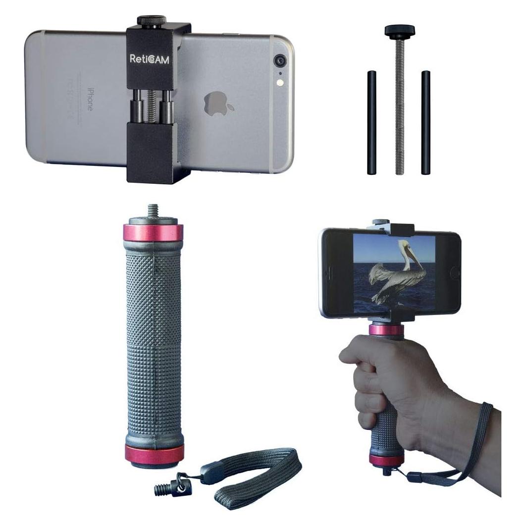 Soporte de trípode RetiCAM HG30 para smartphone - Aluminio rojo